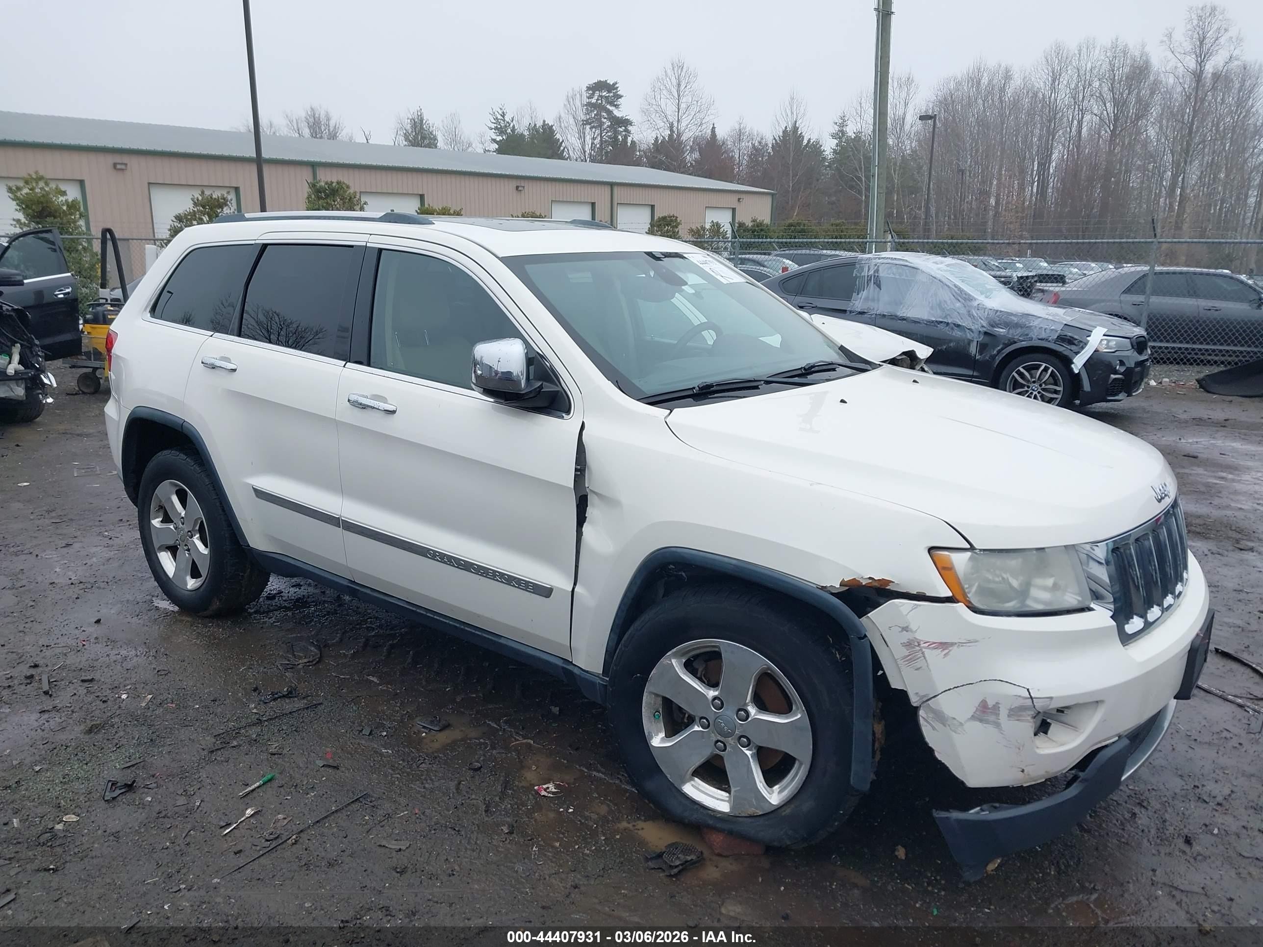 2012 Jeep Grand Cherokee Limited White vin: 1C4RJFBG6CC248452