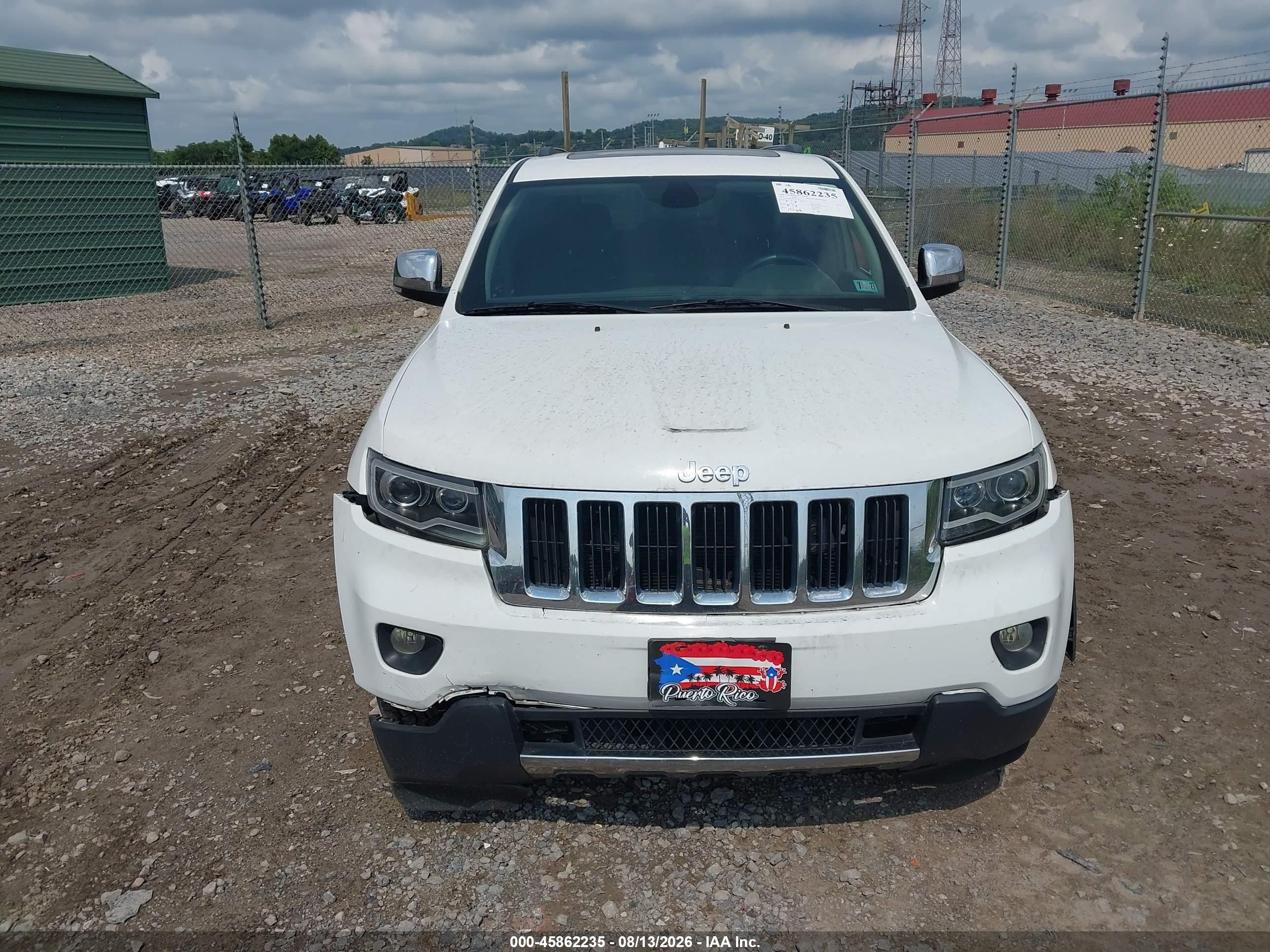 2013 Jeep Grand Cherokee Limited White vin: 1C4RJFBG6DC638596