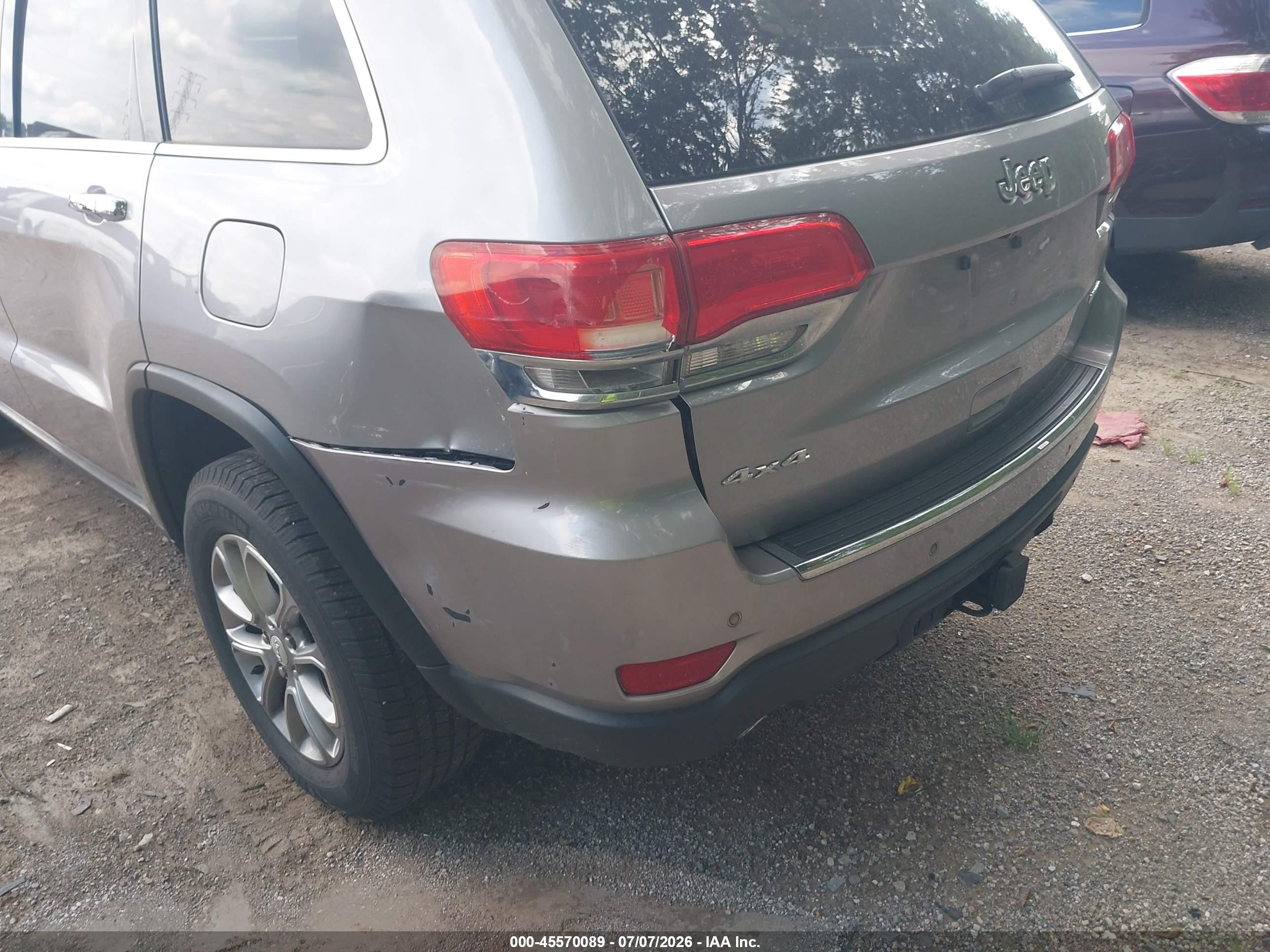 2014 Jeep Grand Cherokee Limited Silver vin: 1C4RJFBG6EC275671