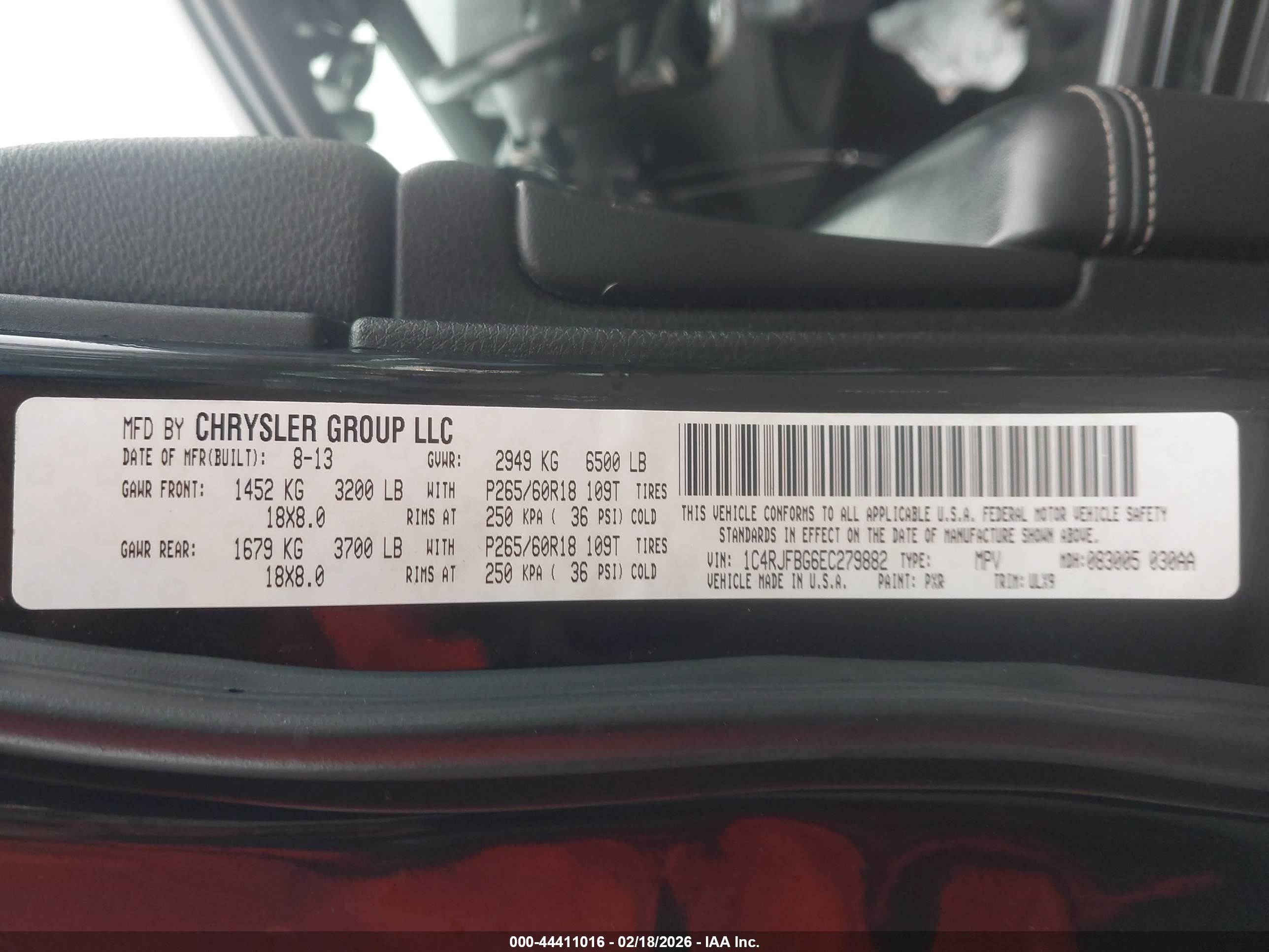 2014 Jeep Grand Cherokee Limited Black vin: 1C4RJFBG6EC279882