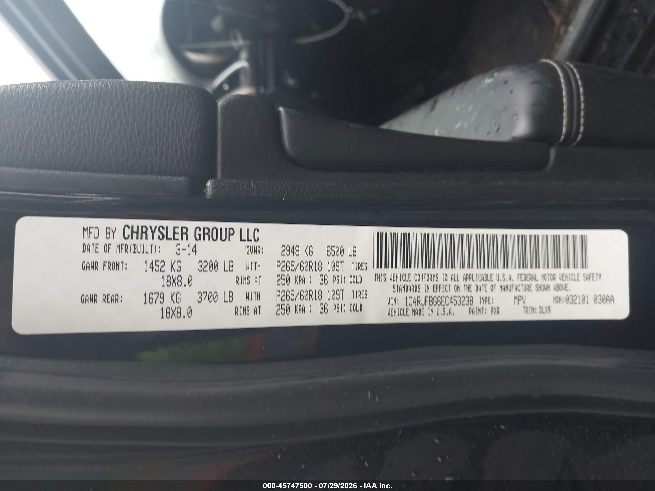 2014 Jeep Grand Cherokee Limited Black vin: 1C4RJFBG6EC453238