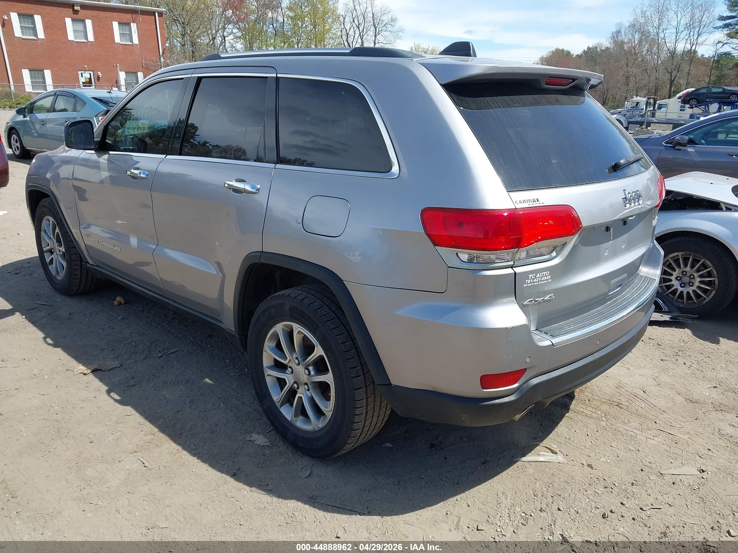2014 Jeep Grand Cherokee Limited Silver vin: 1C4RJFBG6EC458844