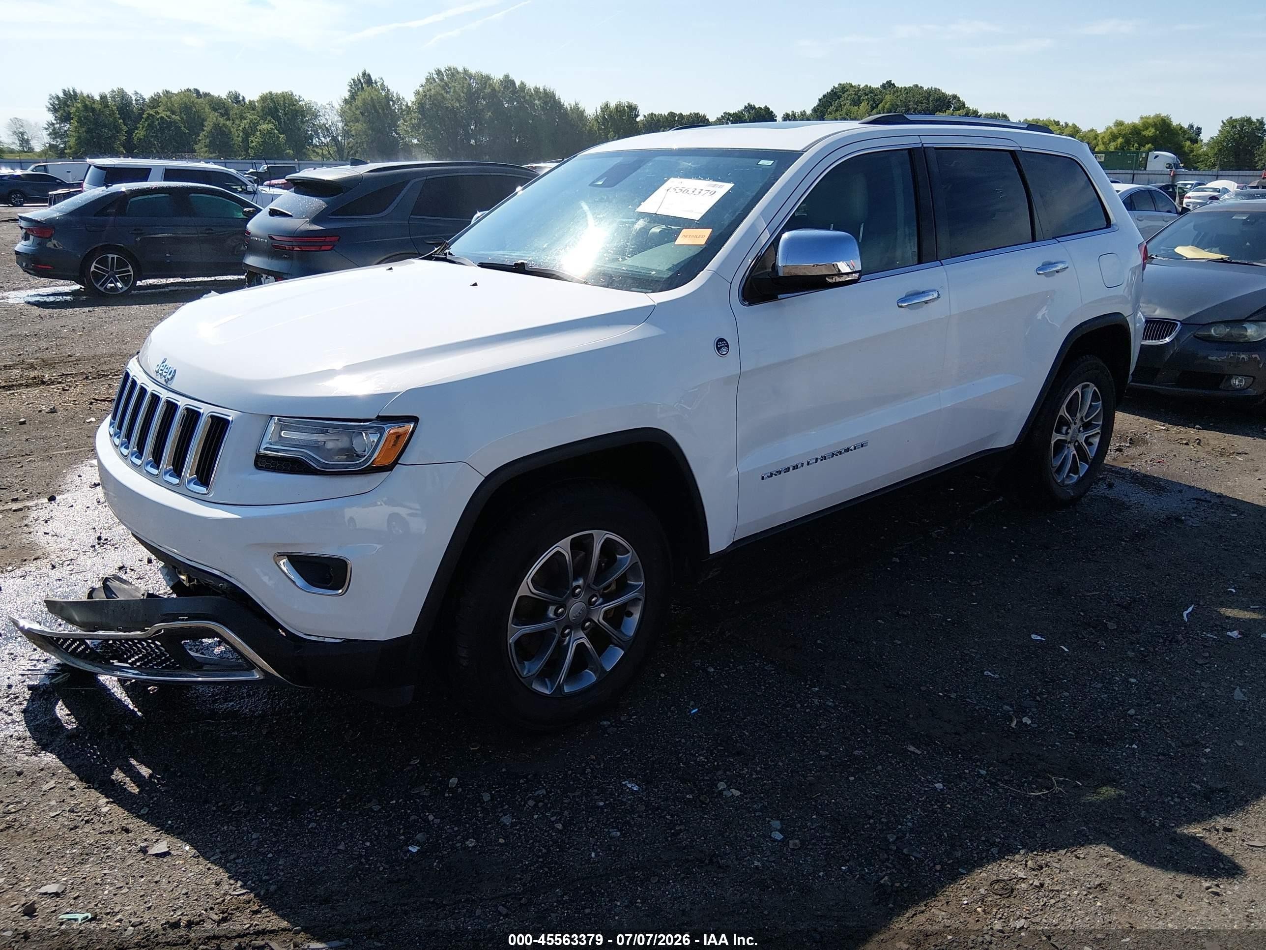 2014 Jeep Grand Cherokee Limited White vin: 1C4RJFBG6EC487079