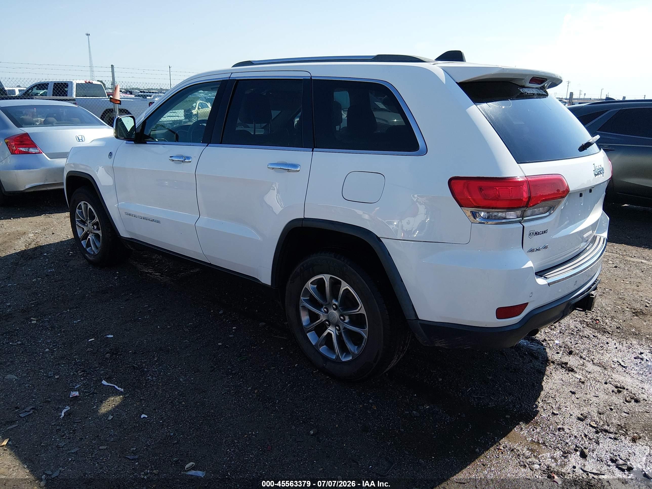 2014 Jeep Grand Cherokee Limited White vin: 1C4RJFBG6EC487079