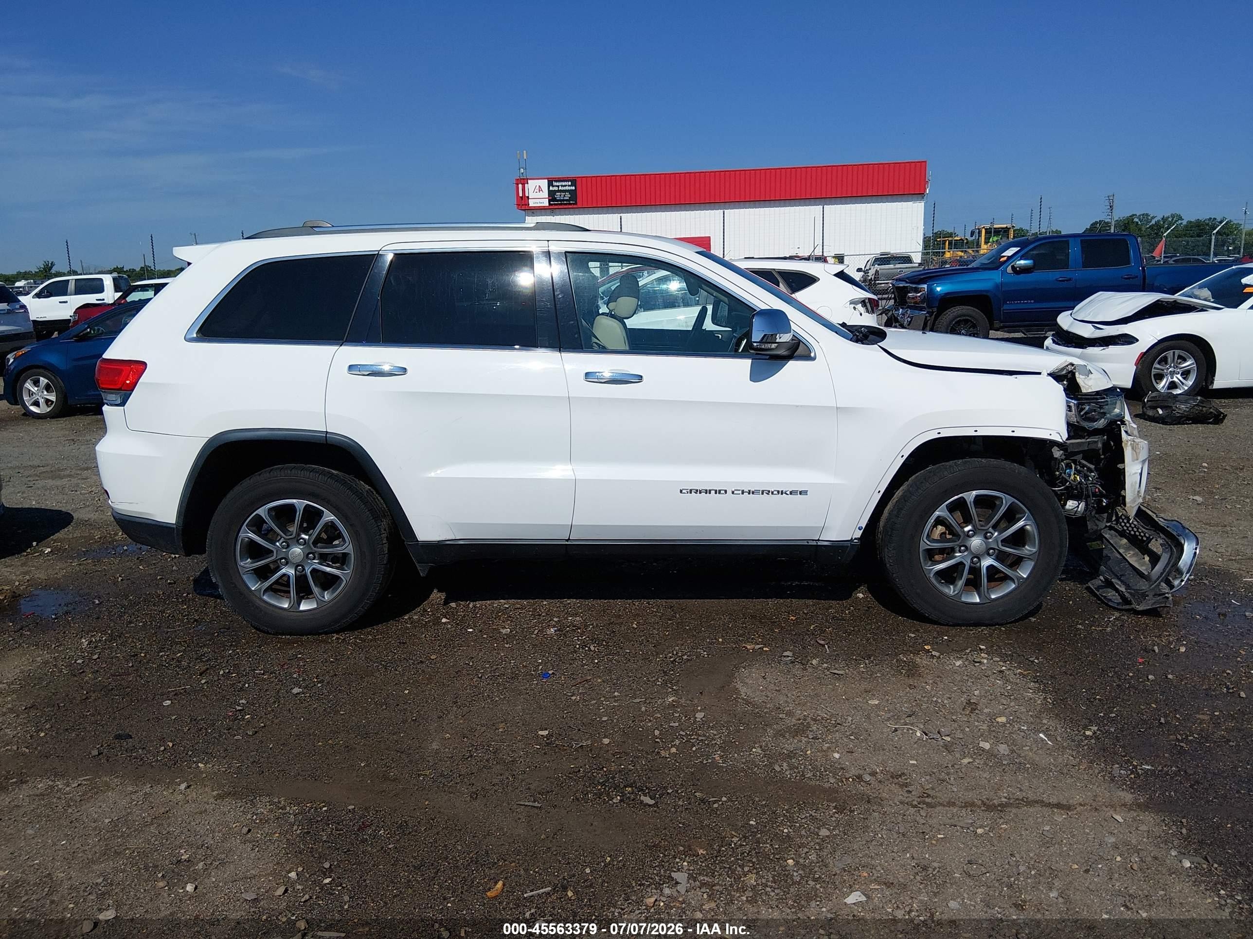 2014 Jeep Grand Cherokee Limited White vin: 1C4RJFBG6EC487079