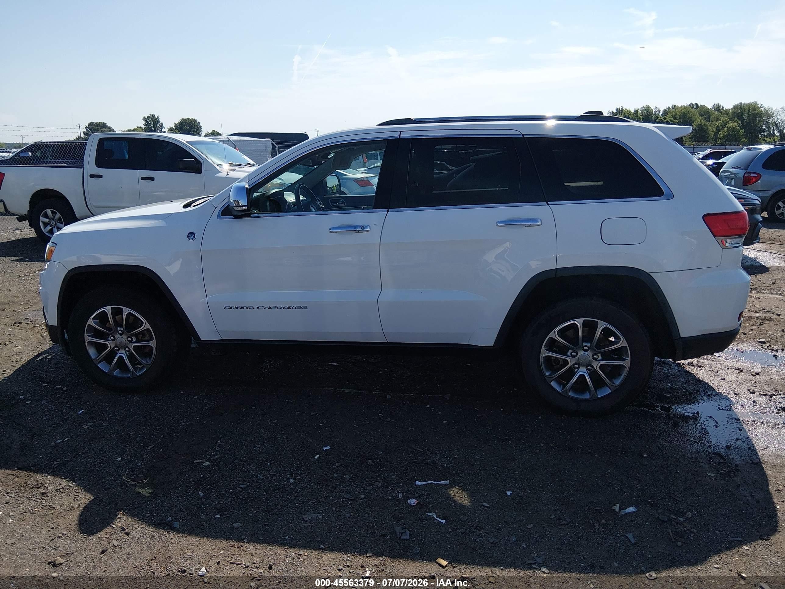 2014 Jeep Grand Cherokee Limited White vin: 1C4RJFBG6EC487079