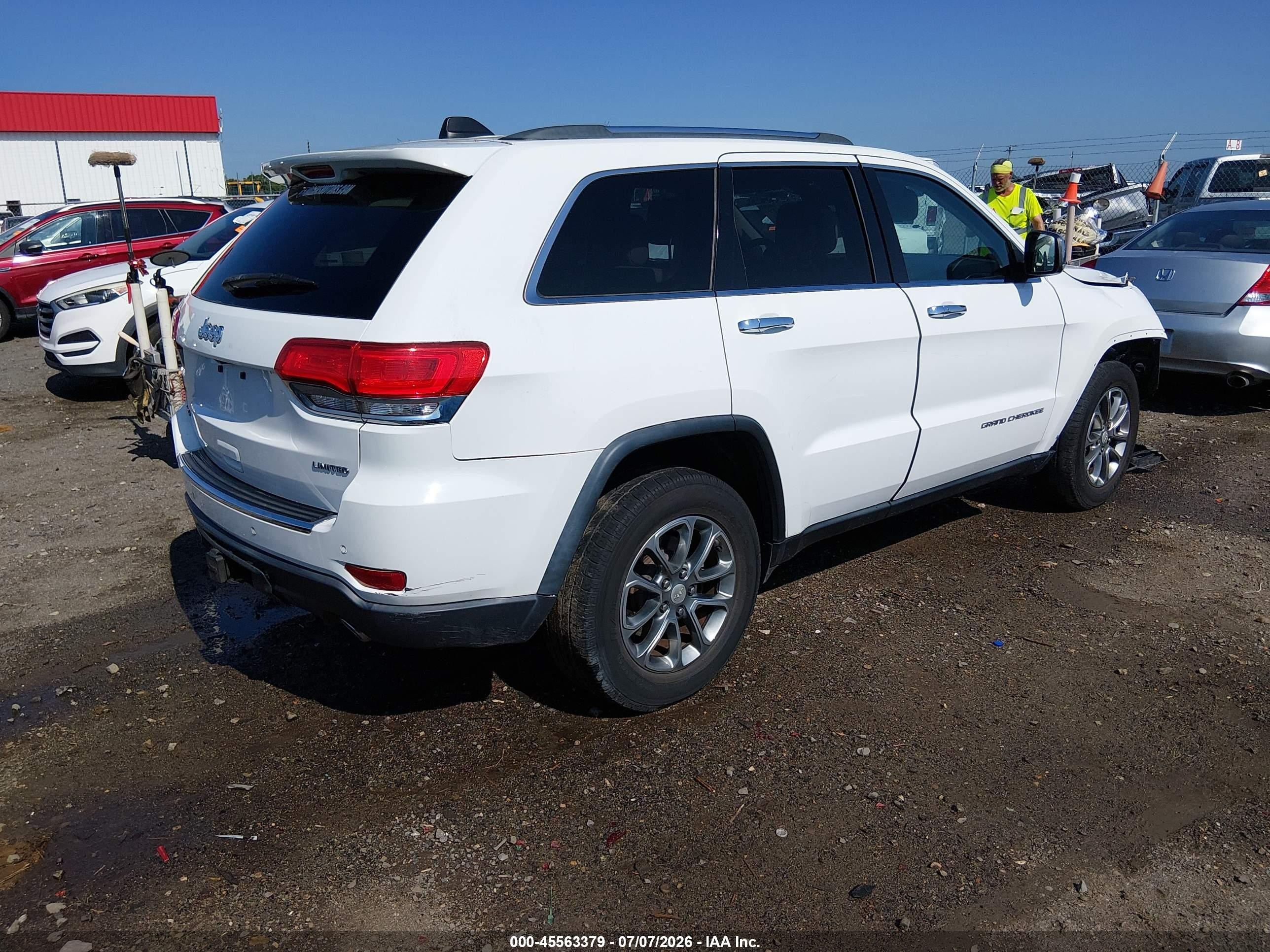 2014 Jeep Grand Cherokee Limited White vin: 1C4RJFBG6EC487079