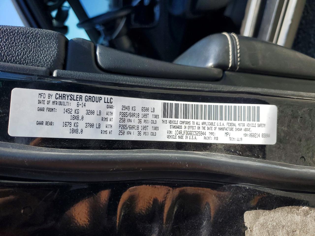 2014 Jeep Grand Cherokee Limited Charcoal vin: 1C4RJFBG6EC525944