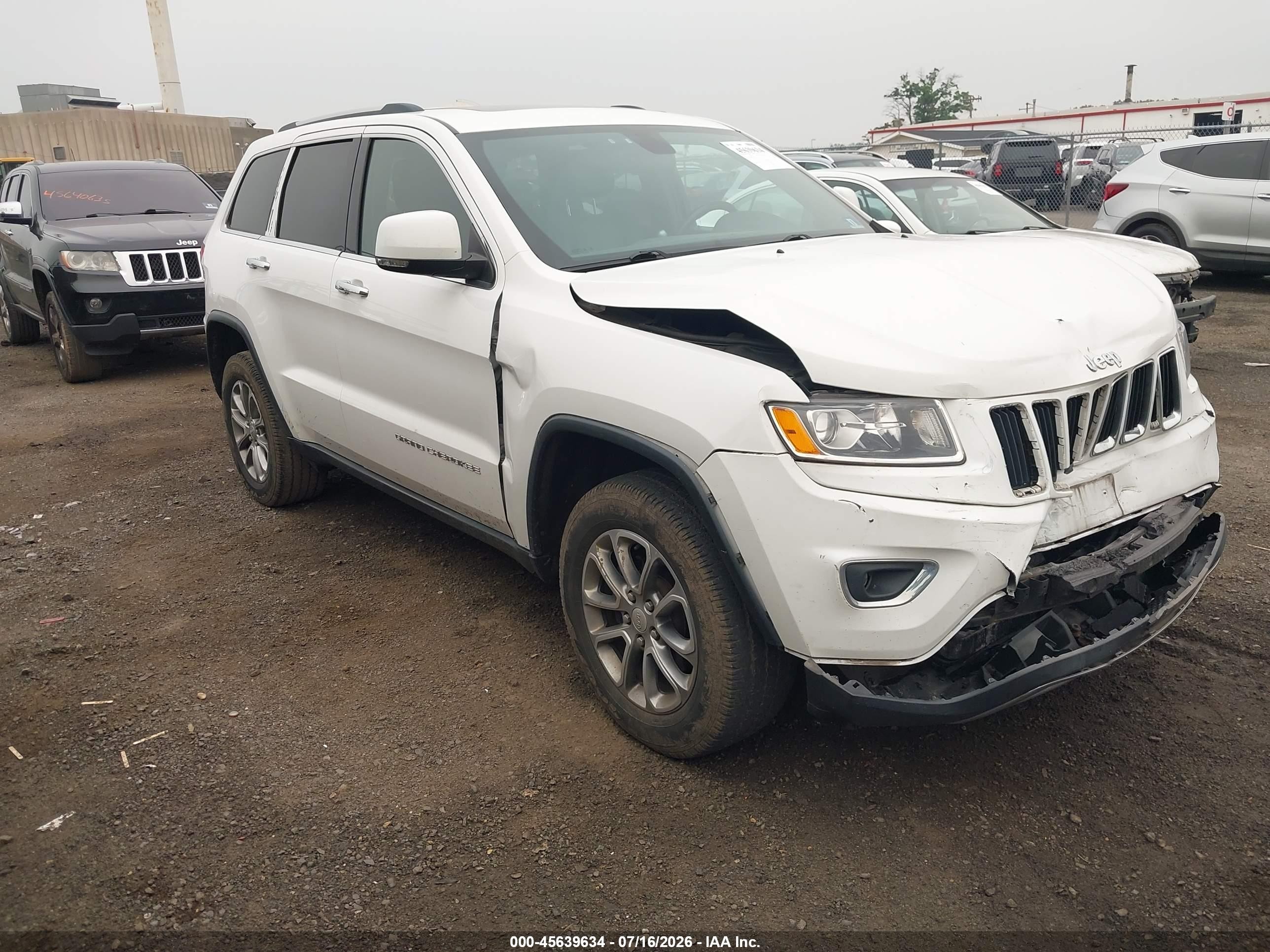 2014 Jeep Grand Cherokee Limited White vin: 1C4RJFBG6EC545885