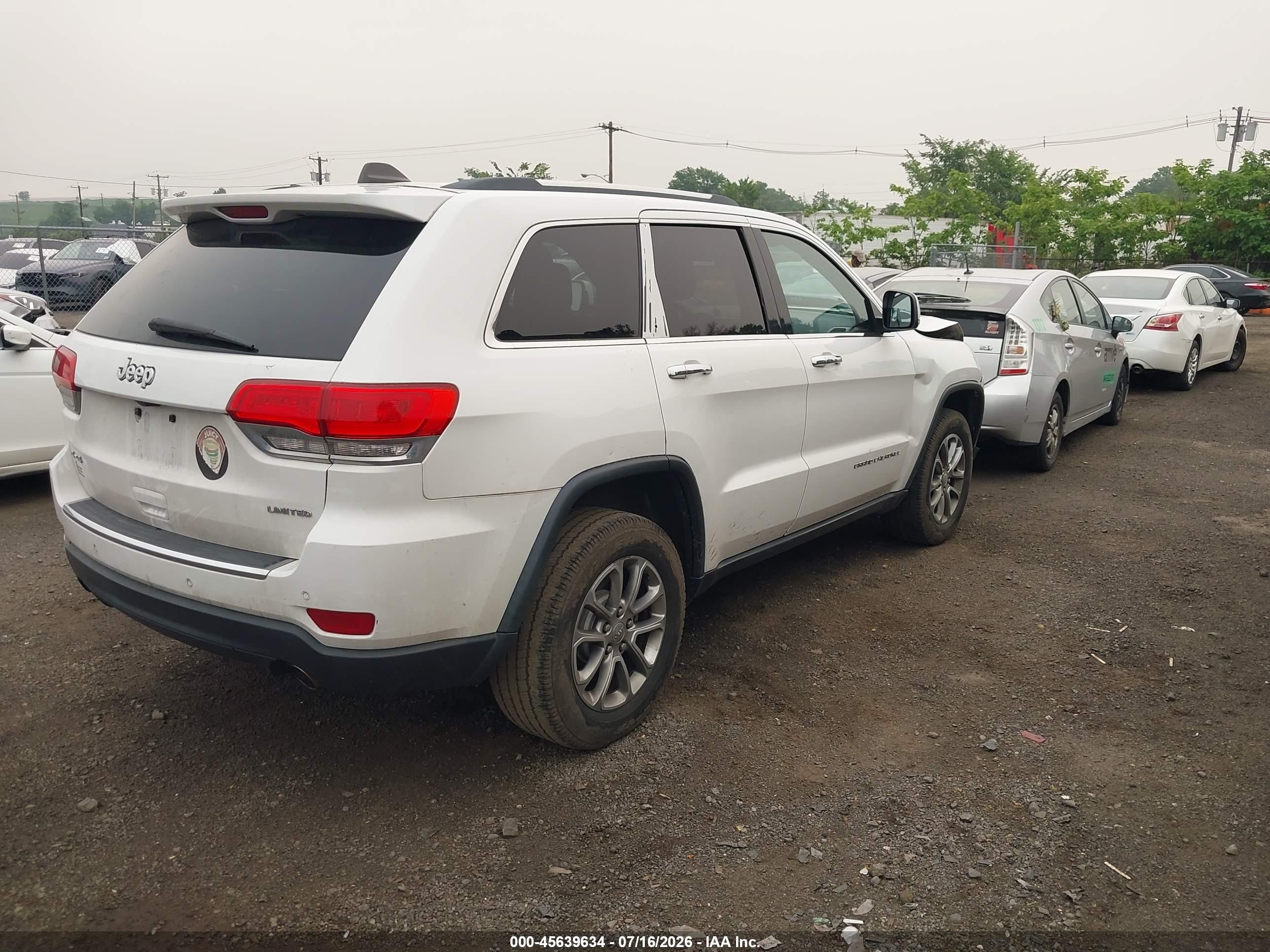 2014 Jeep Grand Cherokee Limited White vin: 1C4RJFBG6EC545885