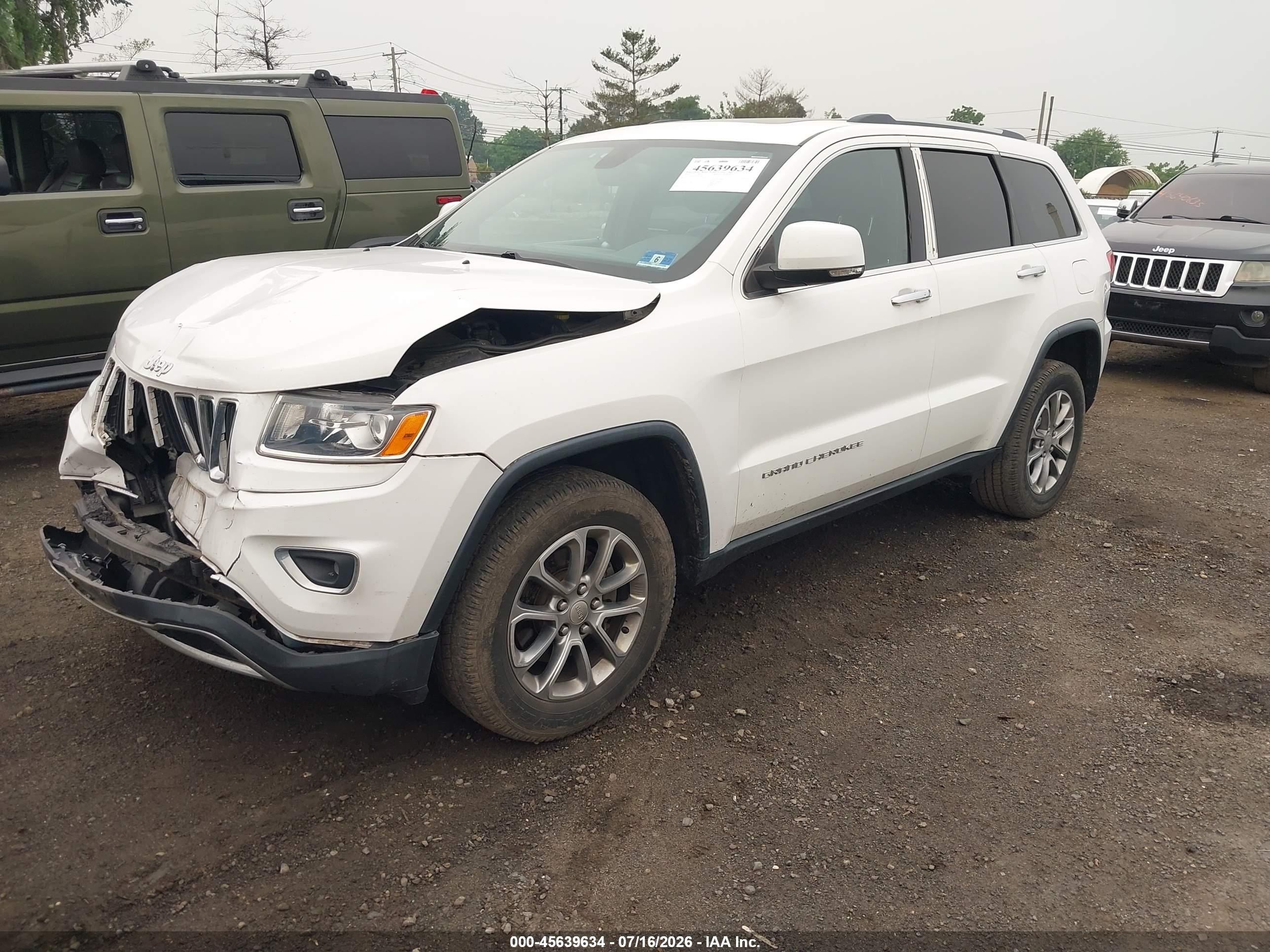 2014 Jeep Grand Cherokee Limited White vin: 1C4RJFBG6EC545885