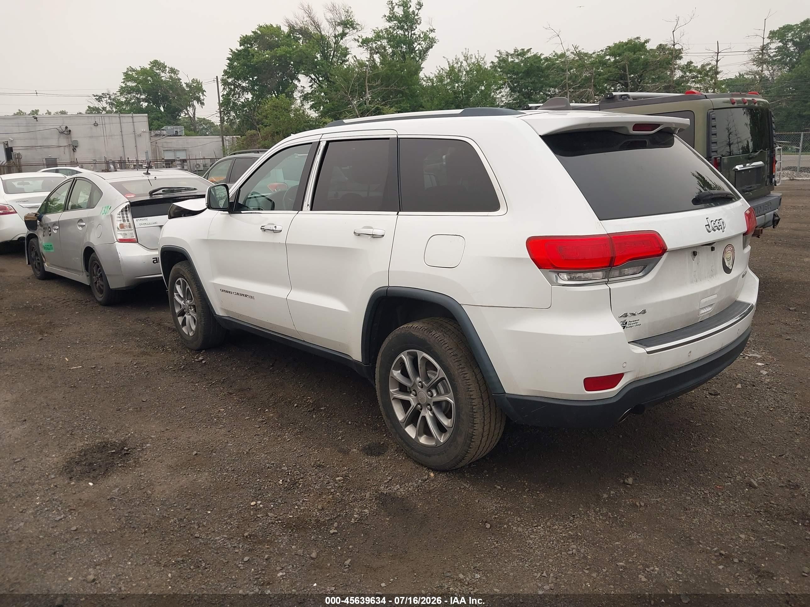 2014 Jeep Grand Cherokee Limited White vin: 1C4RJFBG6EC545885