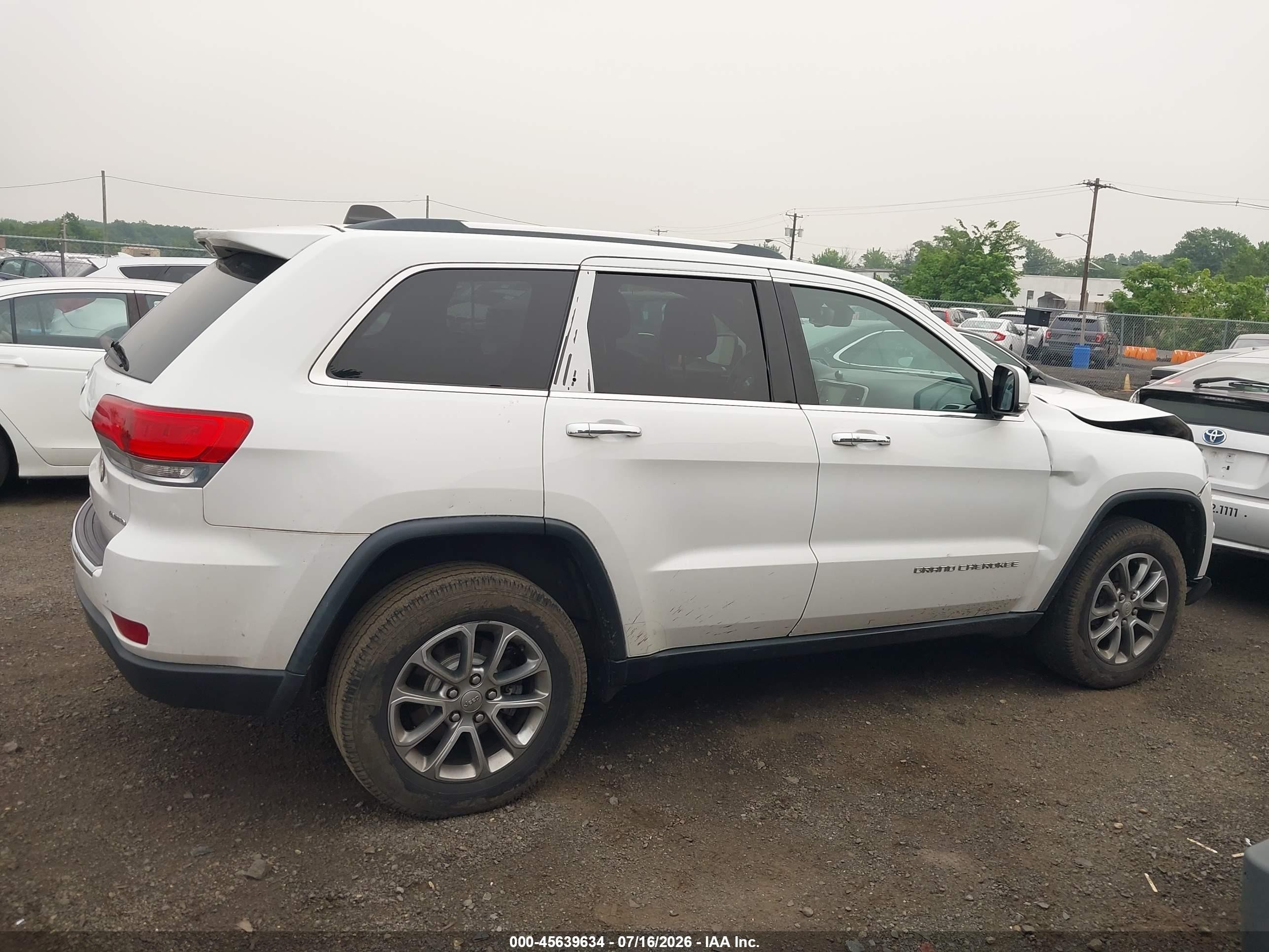 2014 Jeep Grand Cherokee Limited White vin: 1C4RJFBG6EC545885