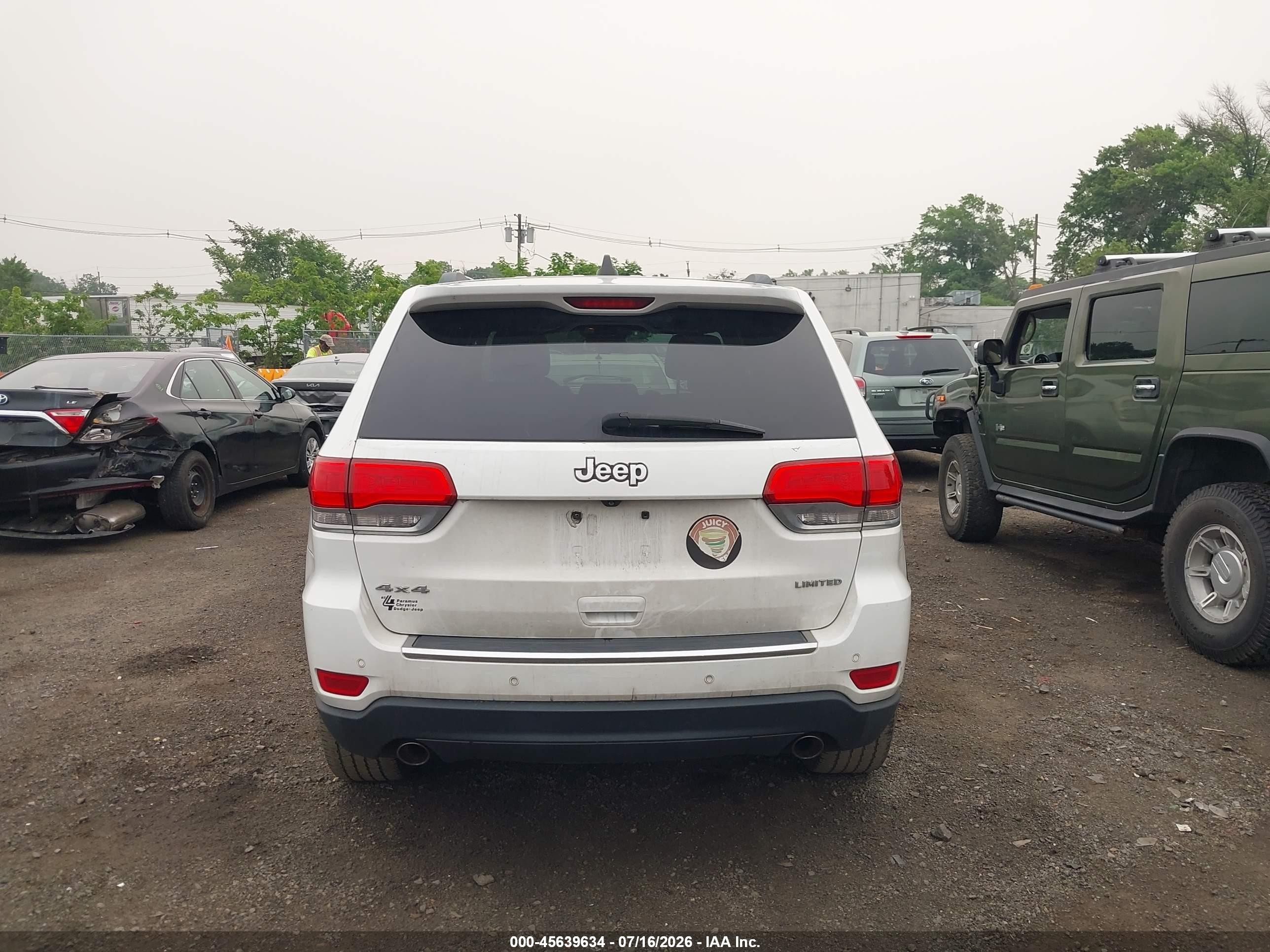 2014 Jeep Grand Cherokee Limited White vin: 1C4RJFBG6EC545885