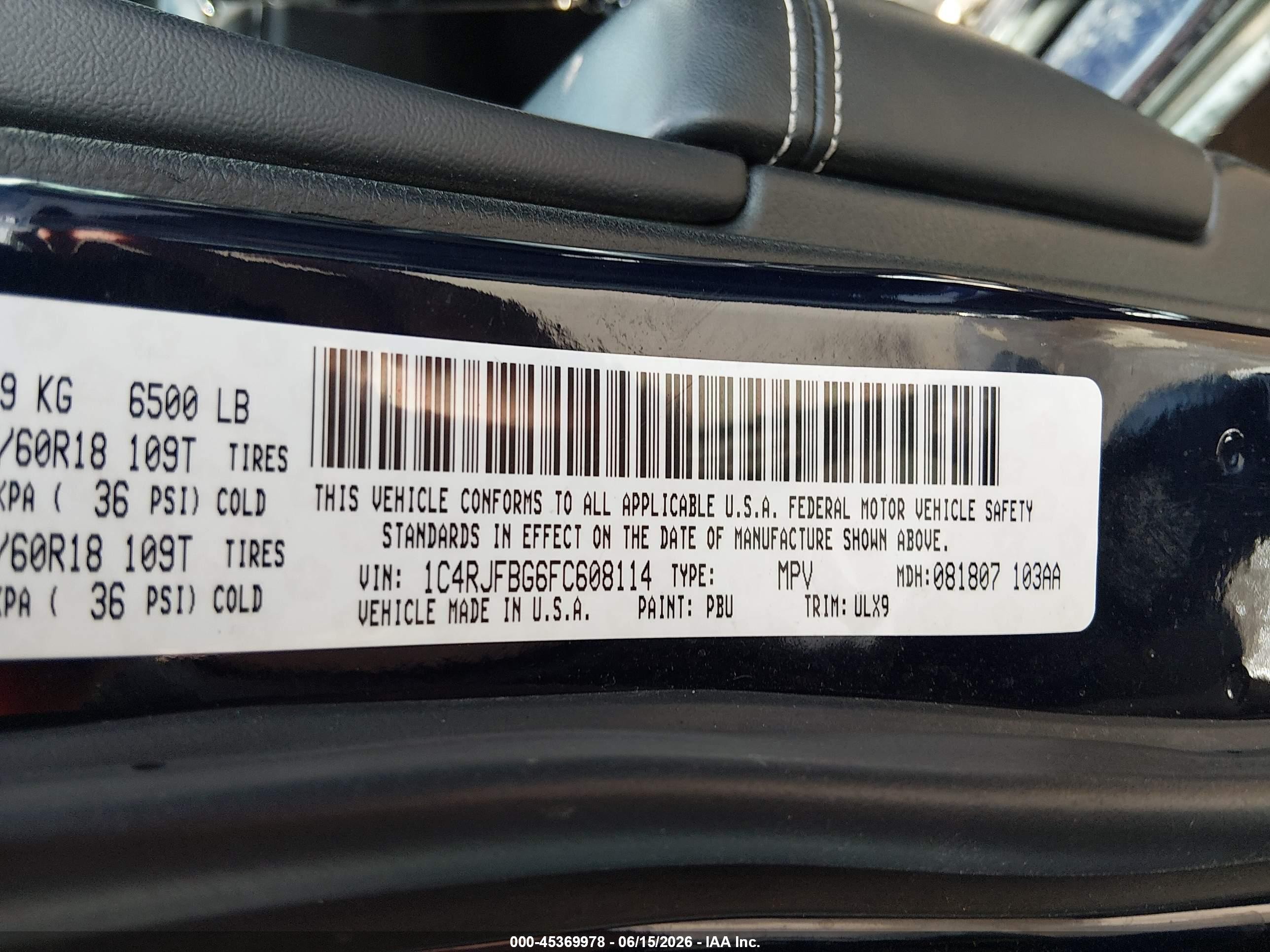 2015 Jeep Grand Cherokee Limited Blue vin: 1C4RJFBG6FC608114