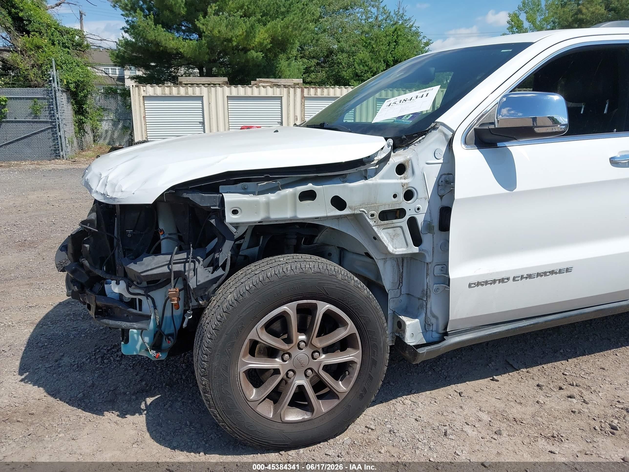 2015 Jeep Grand Cherokee Limited White vin: 1C4RJFBG6FC608274