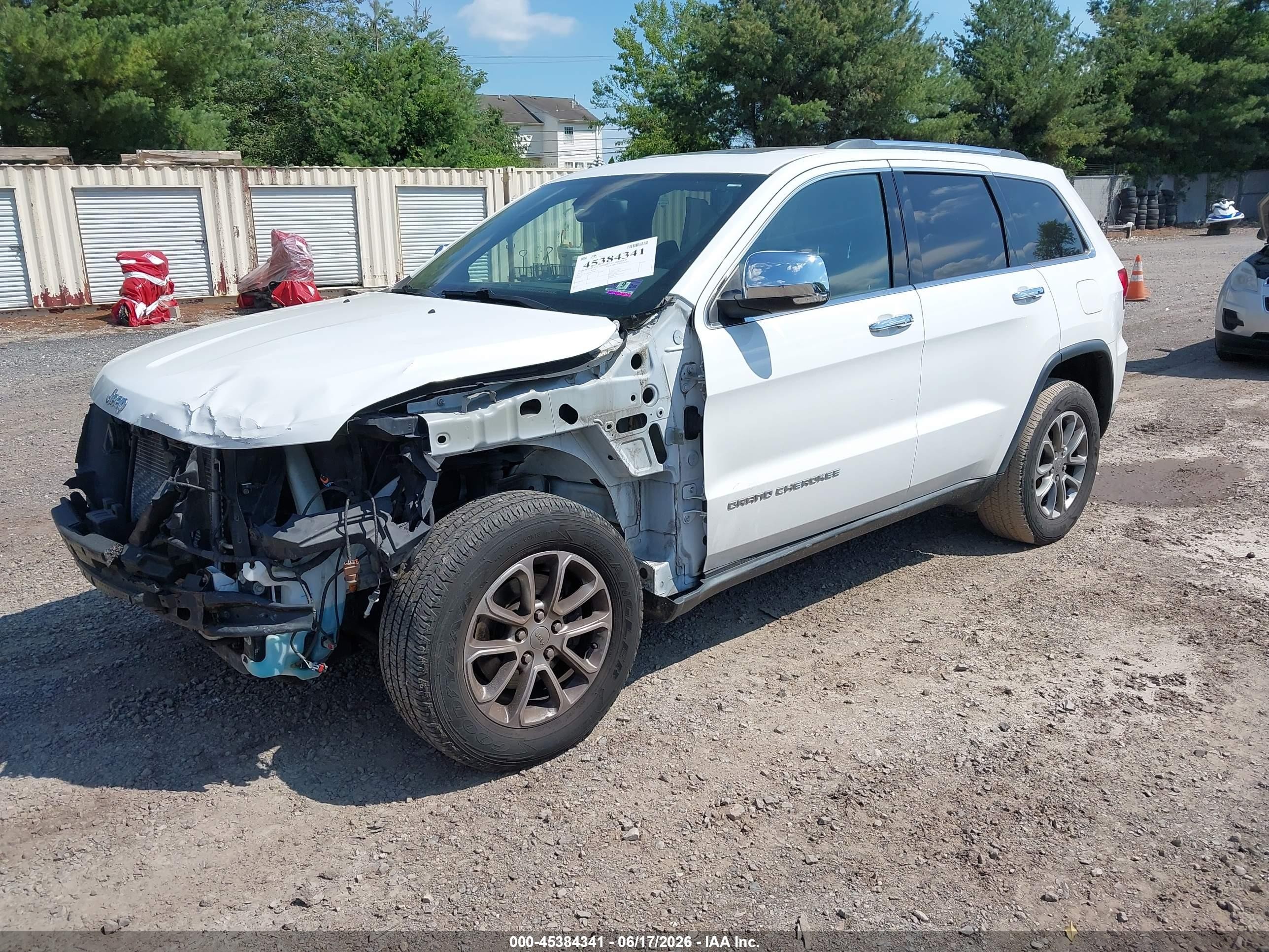 2015 Jeep Grand Cherokee Limited White vin: 1C4RJFBG6FC608274