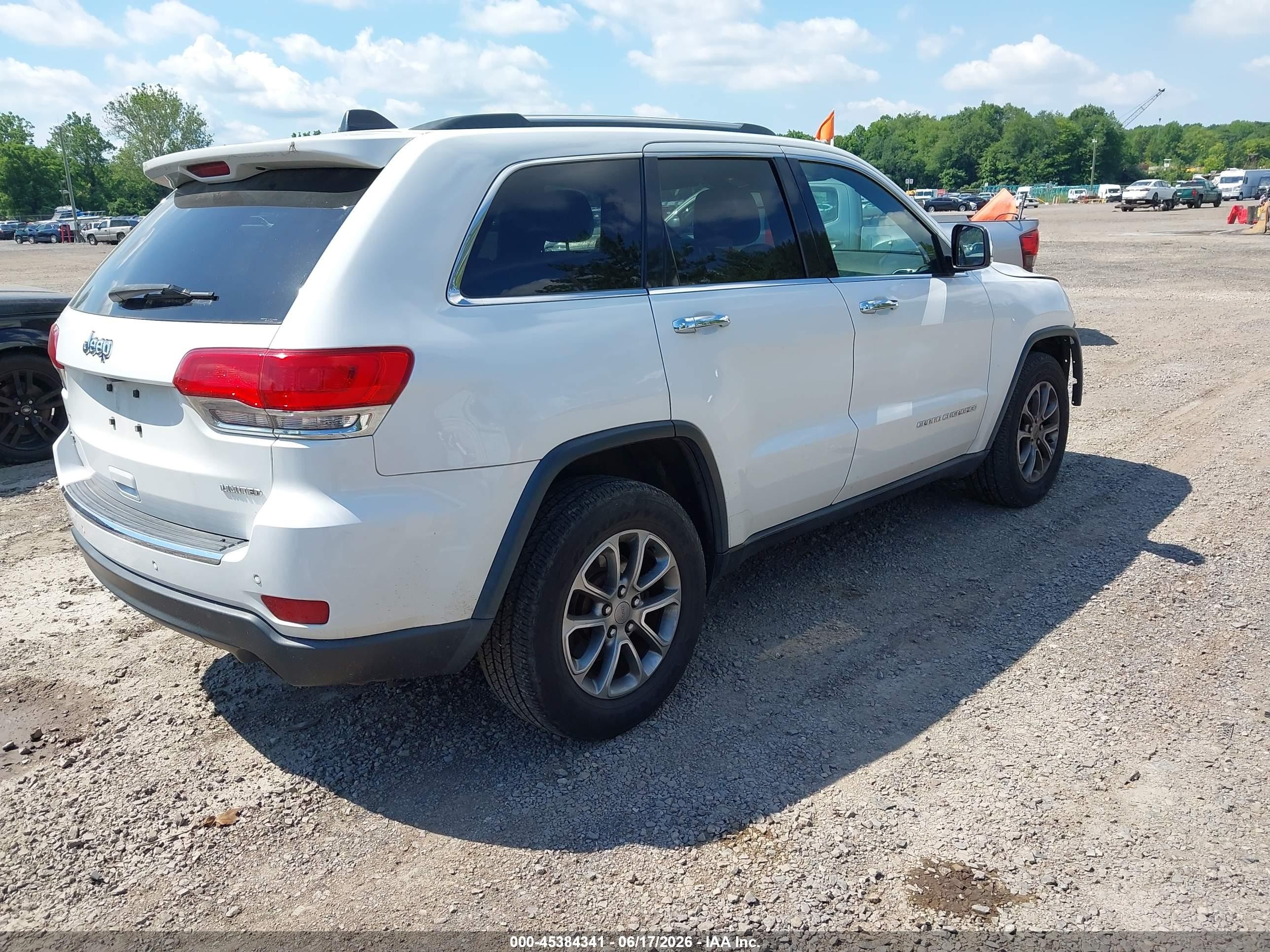 2015 Jeep Grand Cherokee Limited White vin: 1C4RJFBG6FC608274