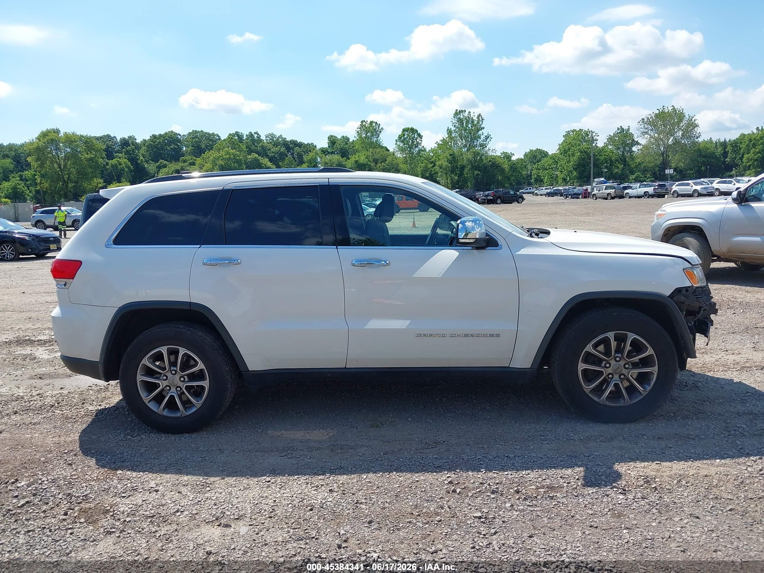 2015 Jeep Grand Cherokee Limited White vin: 1C4RJFBG6FC608274