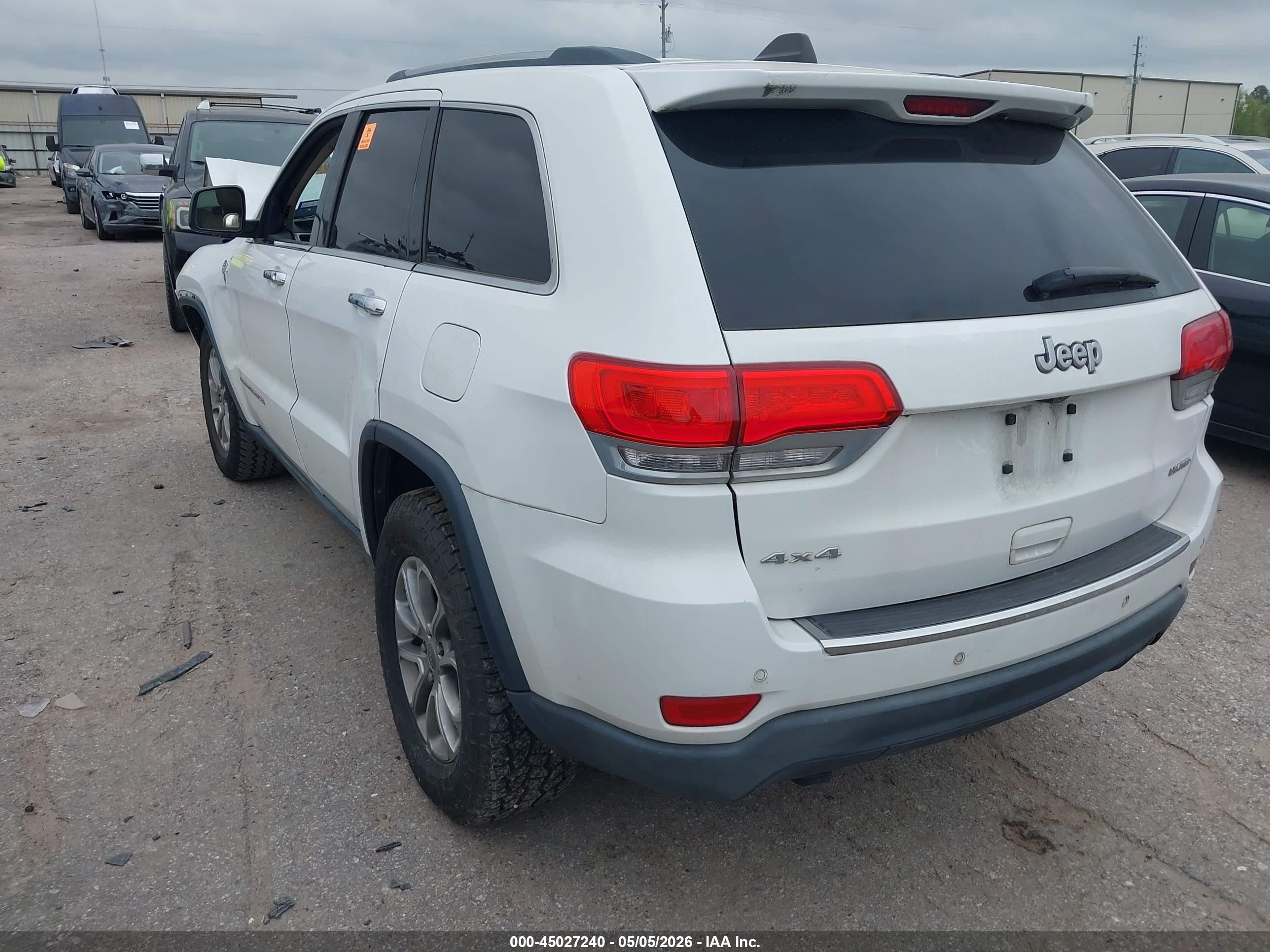 2015 Jeep Grand Cherokee Limited White vin: 1C4RJFBG6FC609991
