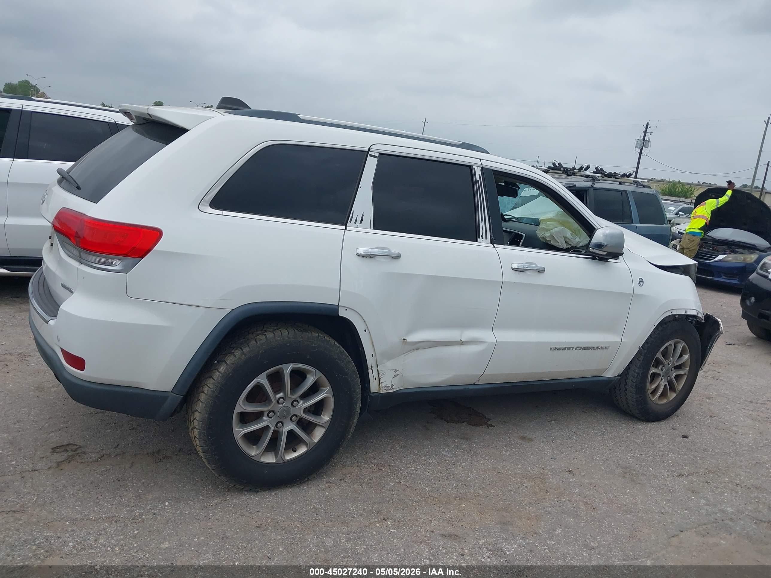 2015 Jeep Grand Cherokee Limited White vin: 1C4RJFBG6FC609991