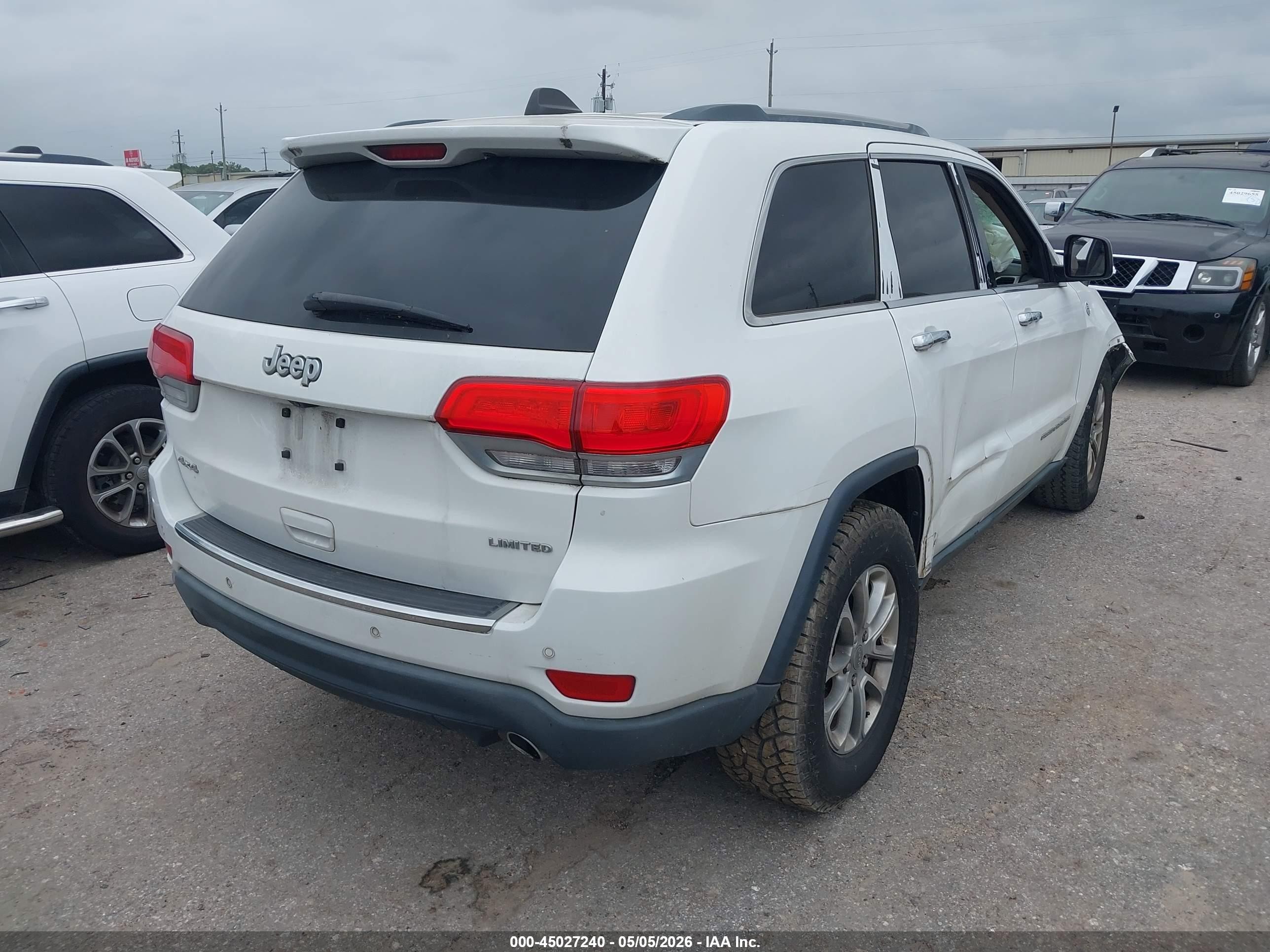 2015 Jeep Grand Cherokee Limited White vin: 1C4RJFBG6FC609991