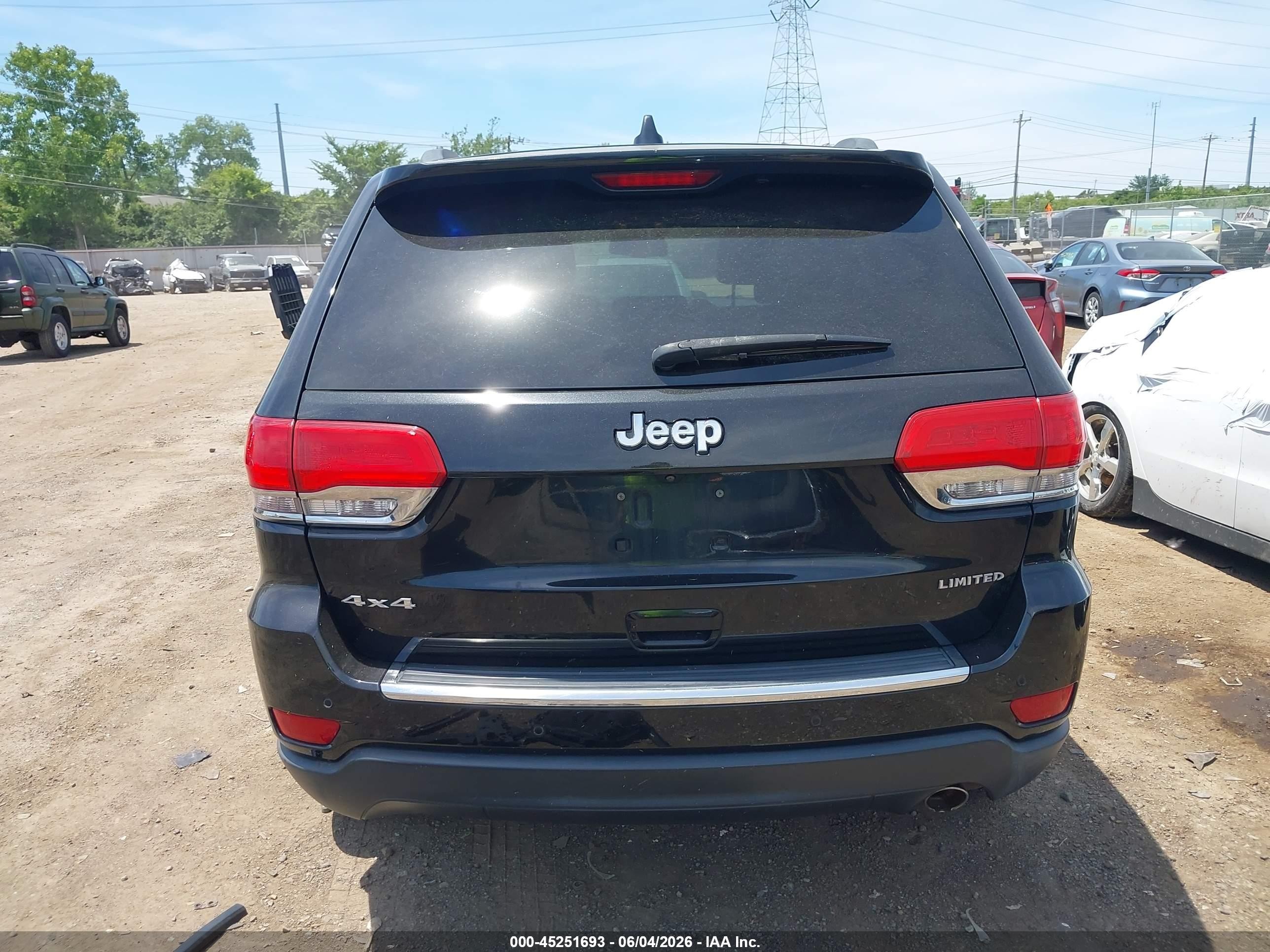 2015 Jeep Grand Cherokee Limited Black vin: 1C4RJFBG6FC625365
