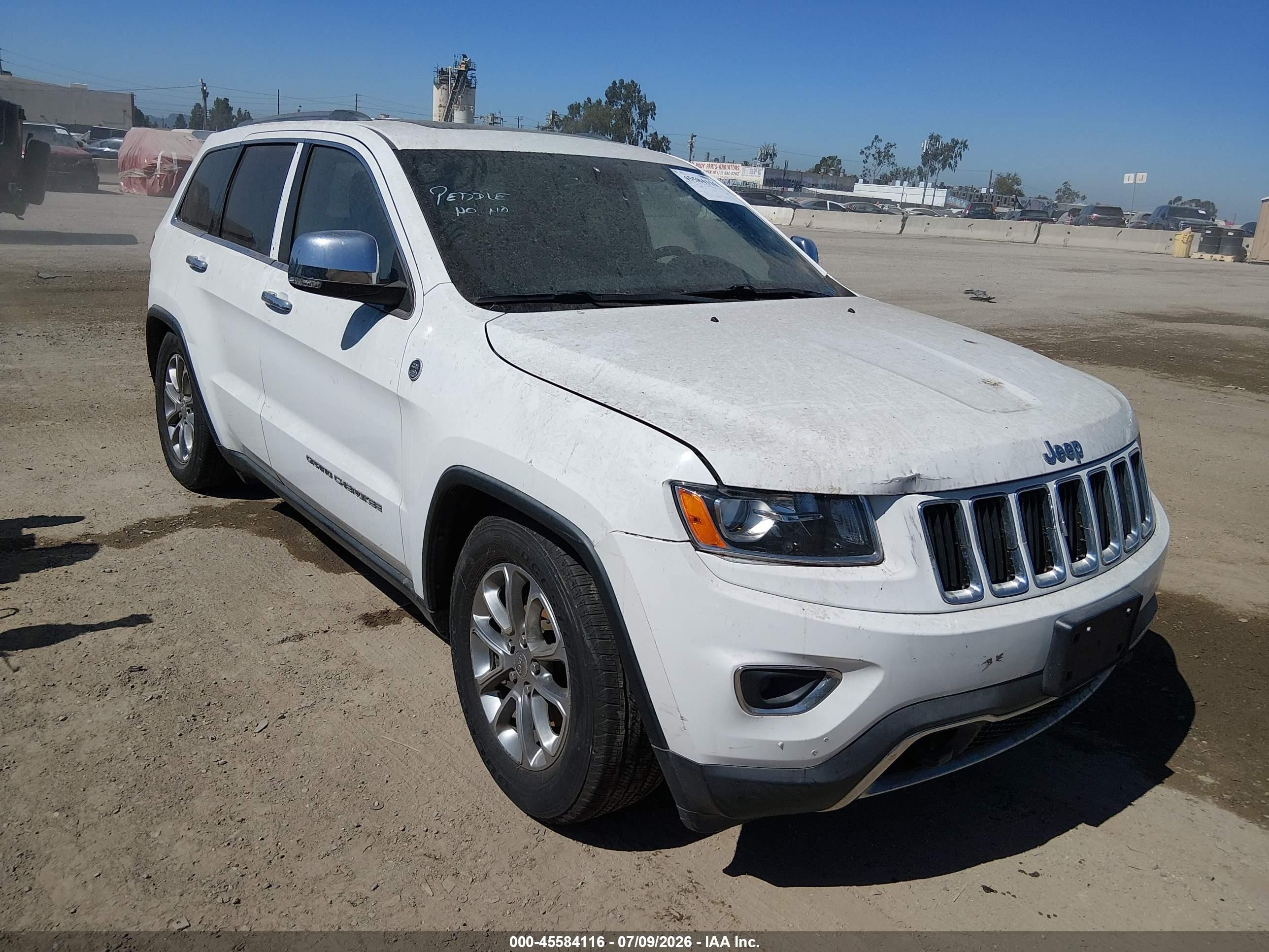 2015 Jeep Grand Cherokee Limited White vin: 1C4RJFBG6FC685033