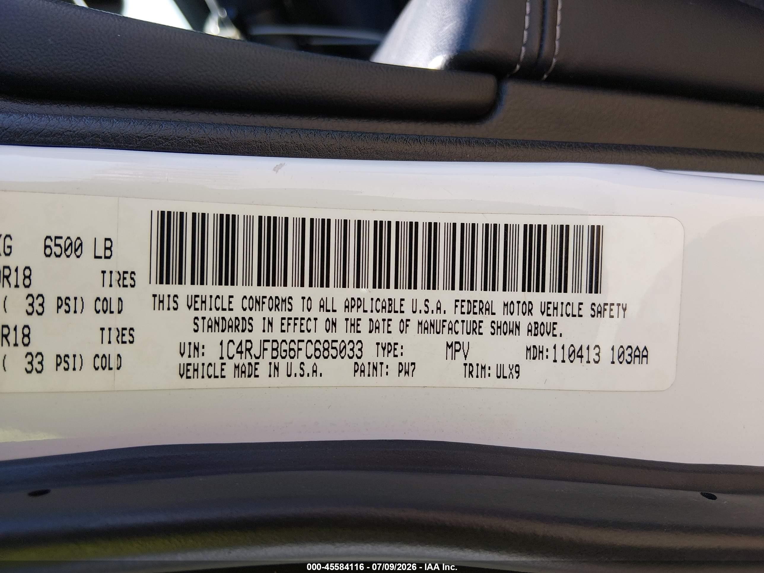2015 Jeep Grand Cherokee Limited White vin: 1C4RJFBG6FC685033
