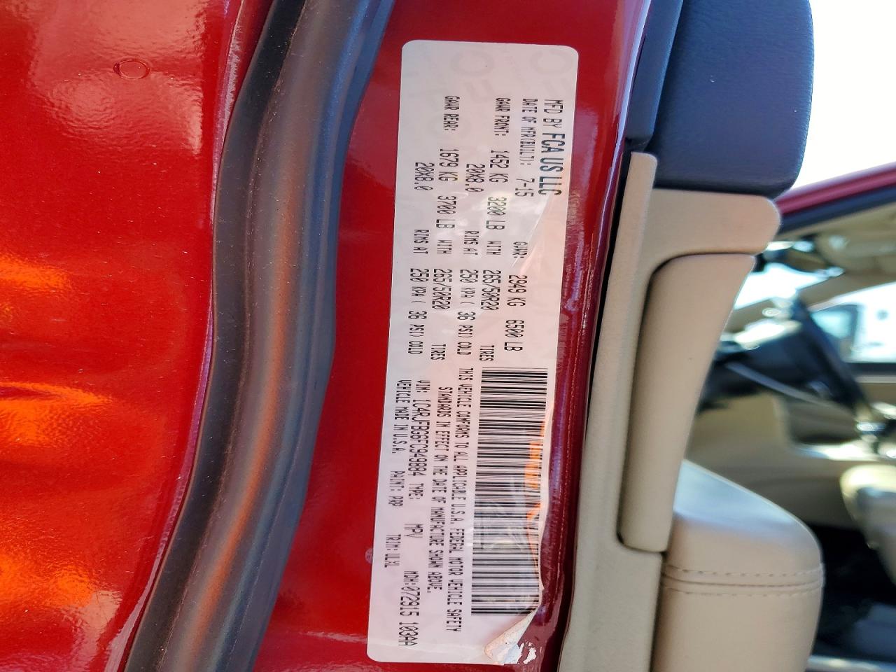 2015 Jeep Grand Cherokee Limited Red vin: 1C4RJFBG6FC949884