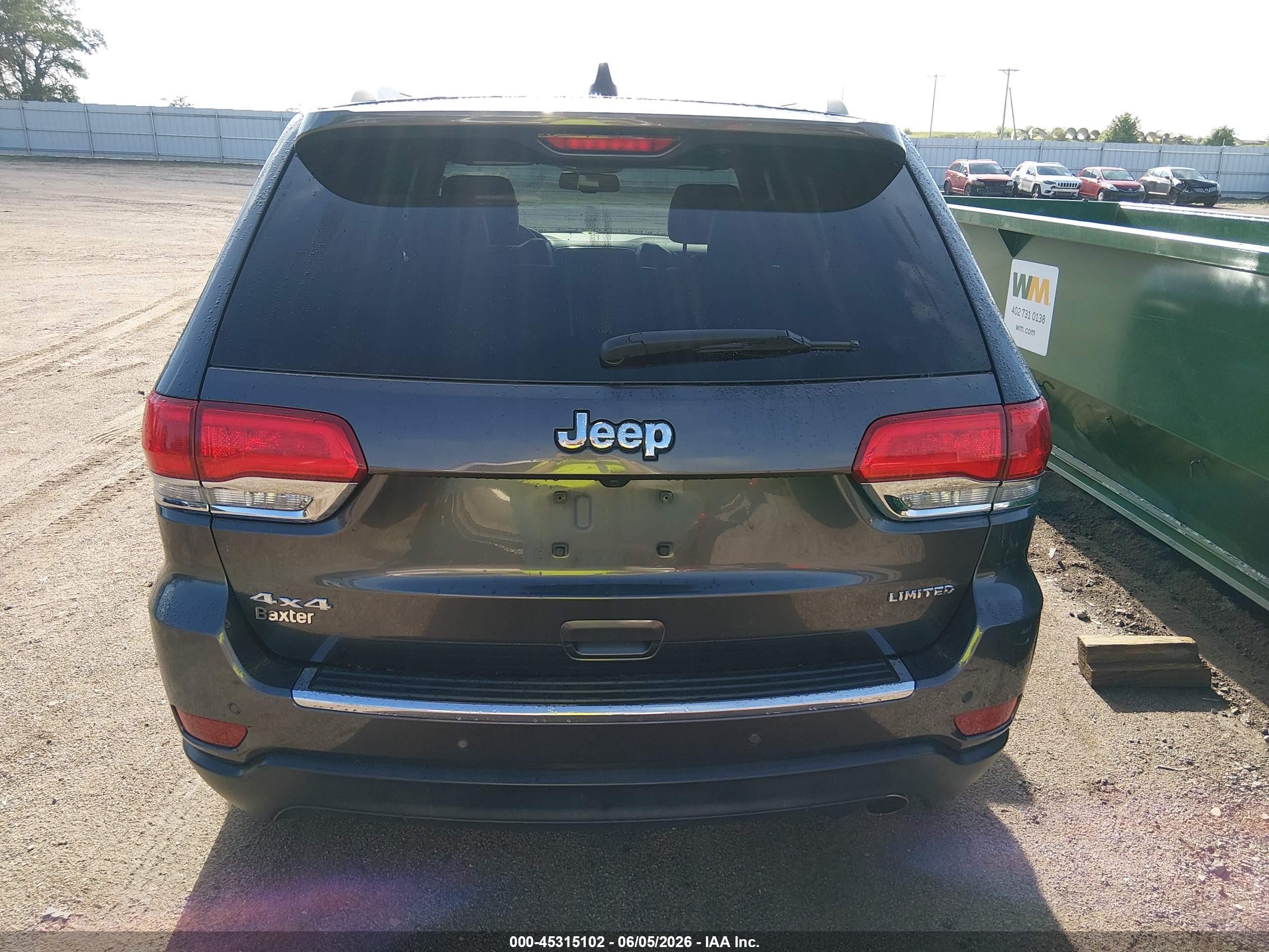 2016 Jeep Grand Cherokee Limited Gray vin: 1C4RJFBG6GC382061