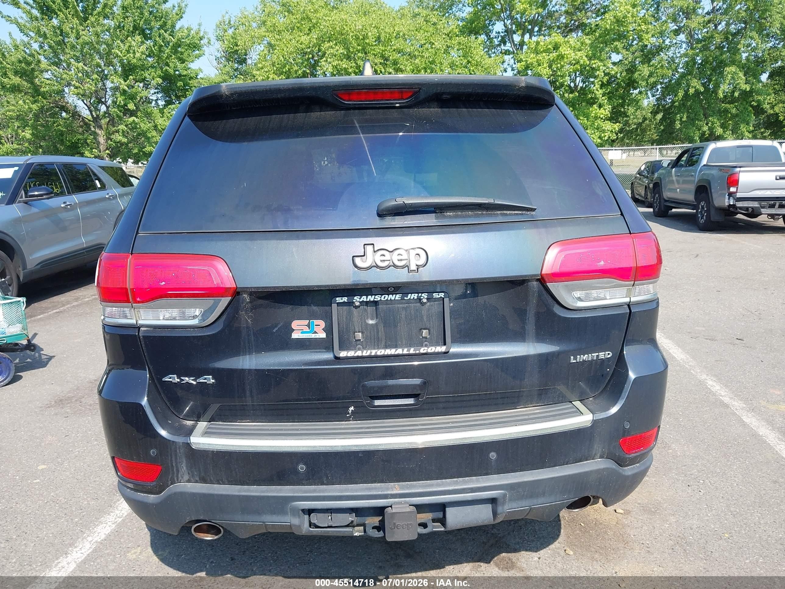 2014 Jeep Grand Cherokee Limited Black vin: 1C4RJFBG7EC226060