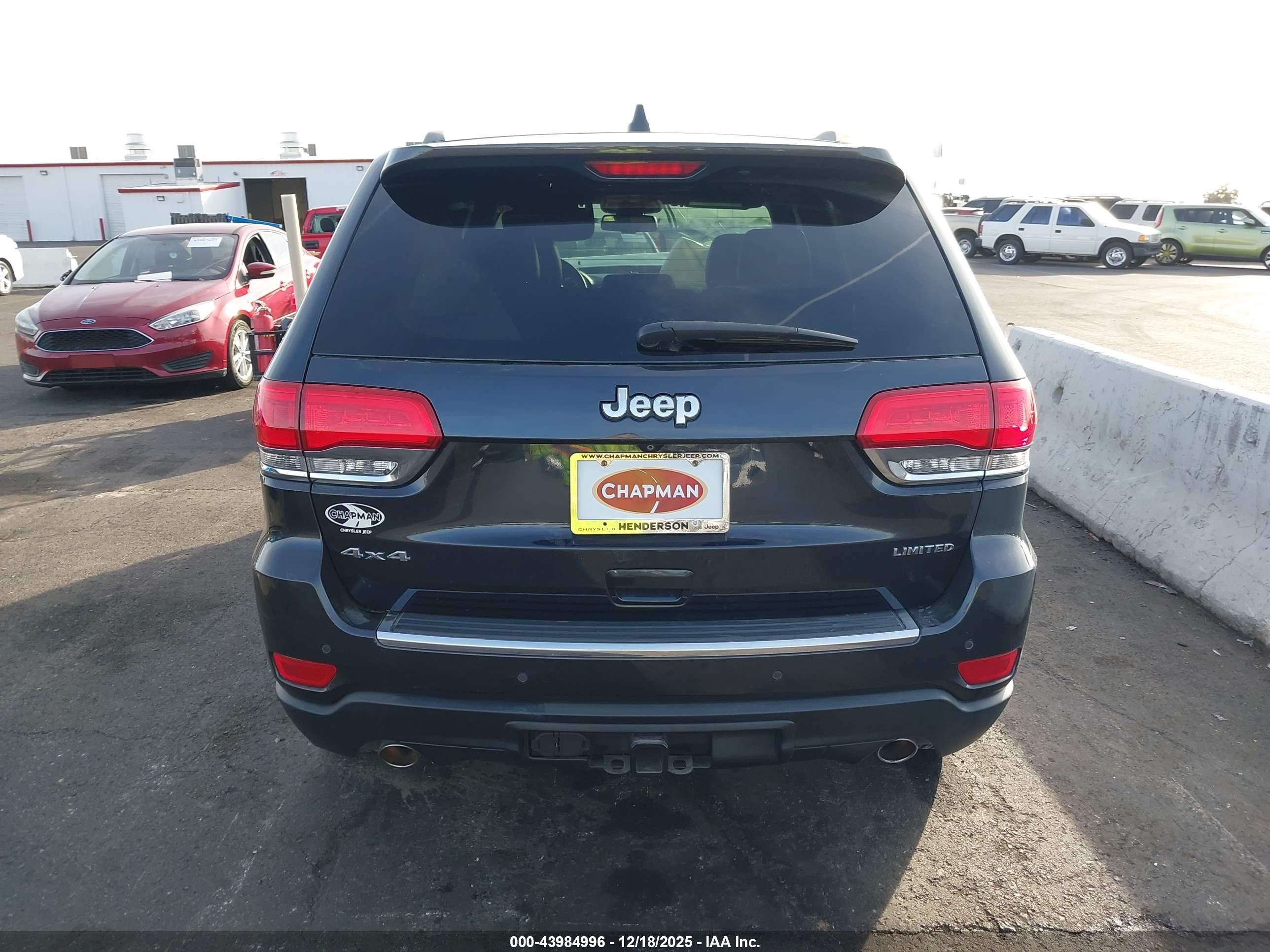 2014 Jeep Grand Cherokee Limited Black vin: 1C4RJFBG7EC238273