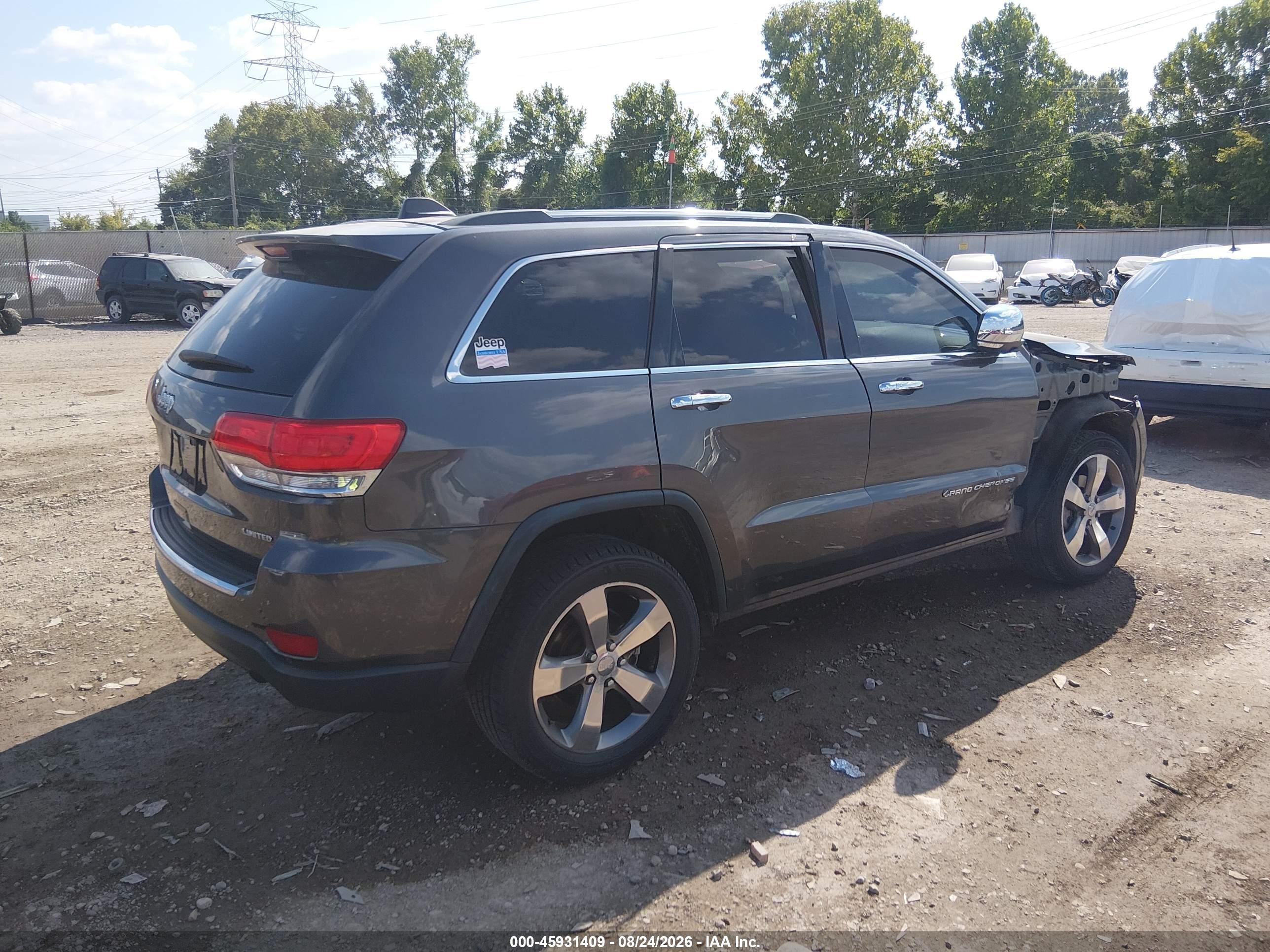 2014 Jeep Grand Cherokee Limited Gray vin: 1C4RJFBG7EC337384