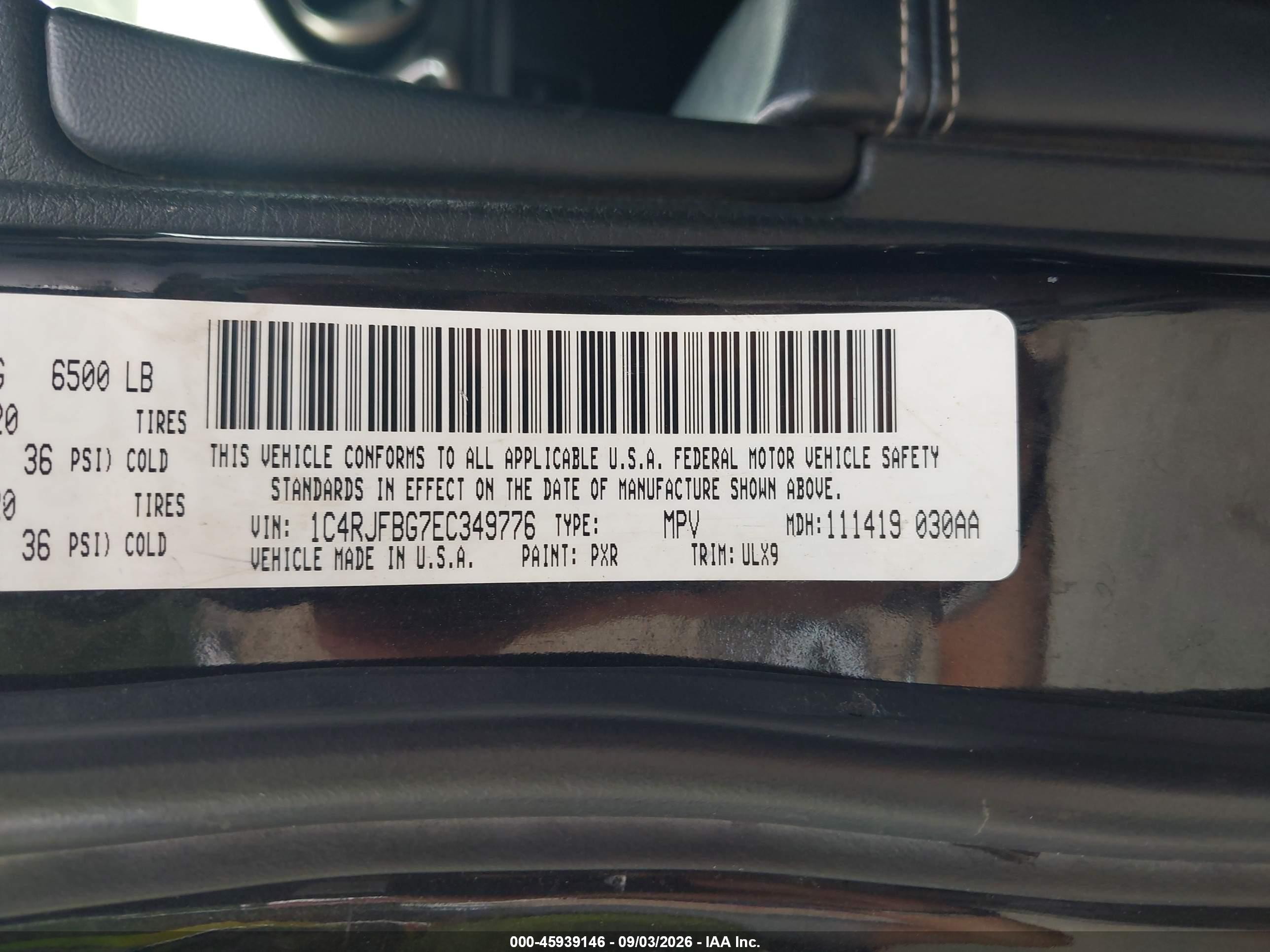 2014 Jeep Grand Cherokee Limited Черный vin: 1C4RJFBG7EC349776