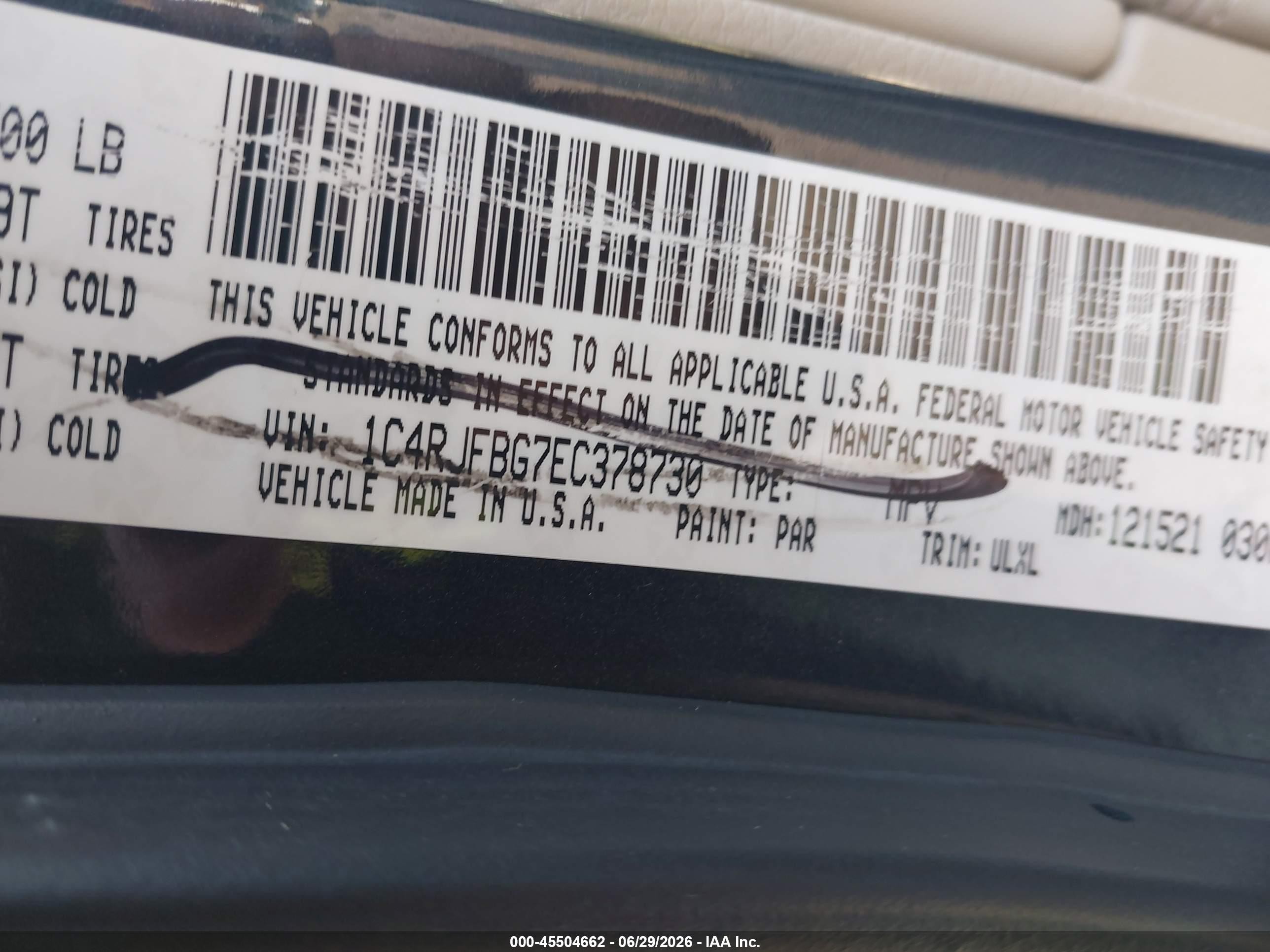 2014 Jeep Grand Cherokee Limited Черный vin: 1C4RJFBG7EC378730