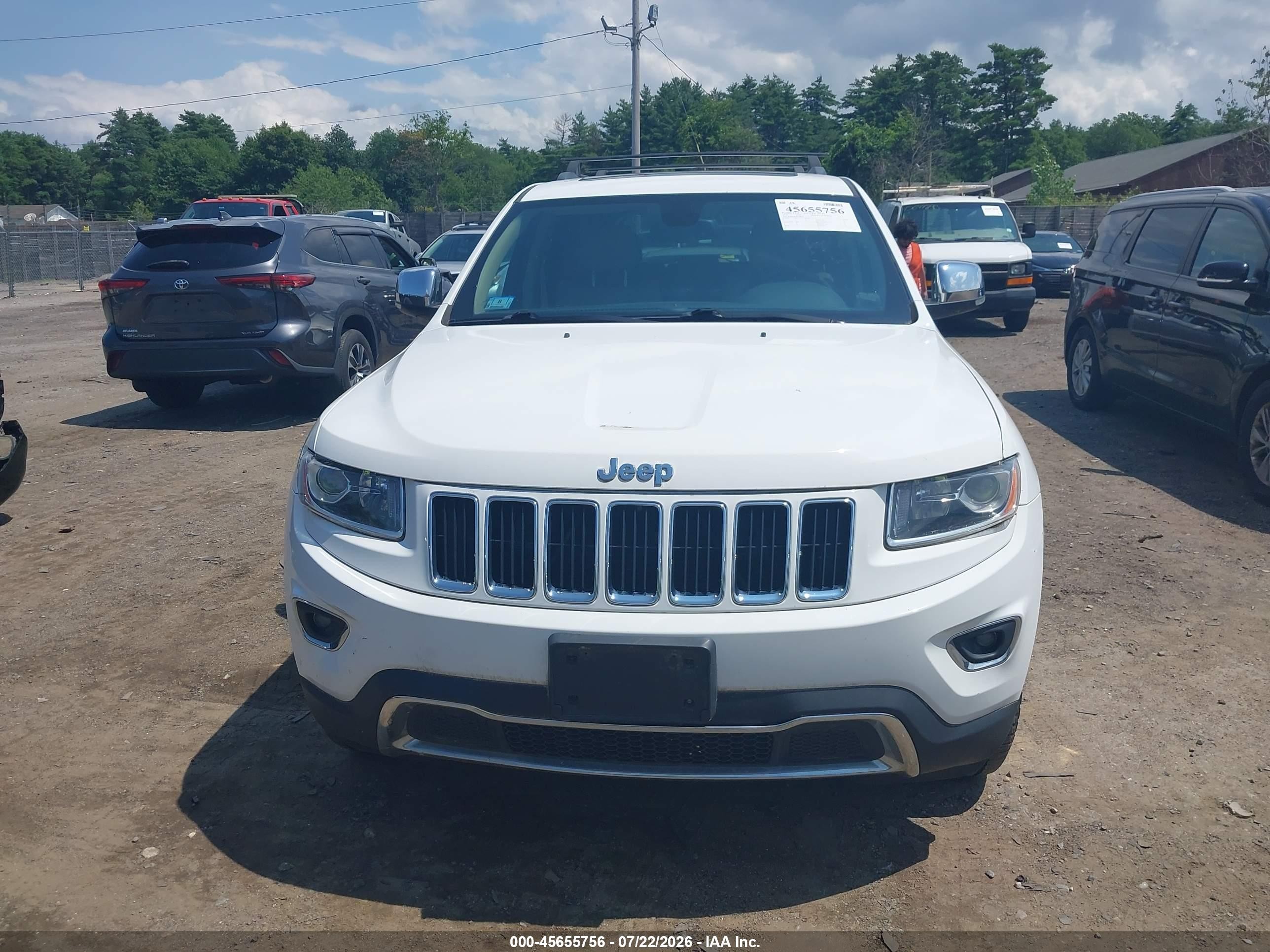 2014 Jeep Grand Cherokee Limited White vin: 1C4RJFBG7EC408230