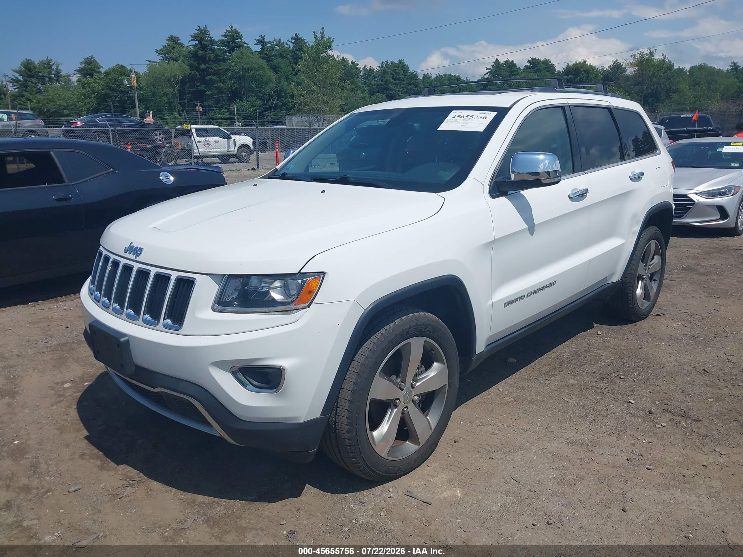 2014 Jeep Grand Cherokee Limited White vin: 1C4RJFBG7EC408230