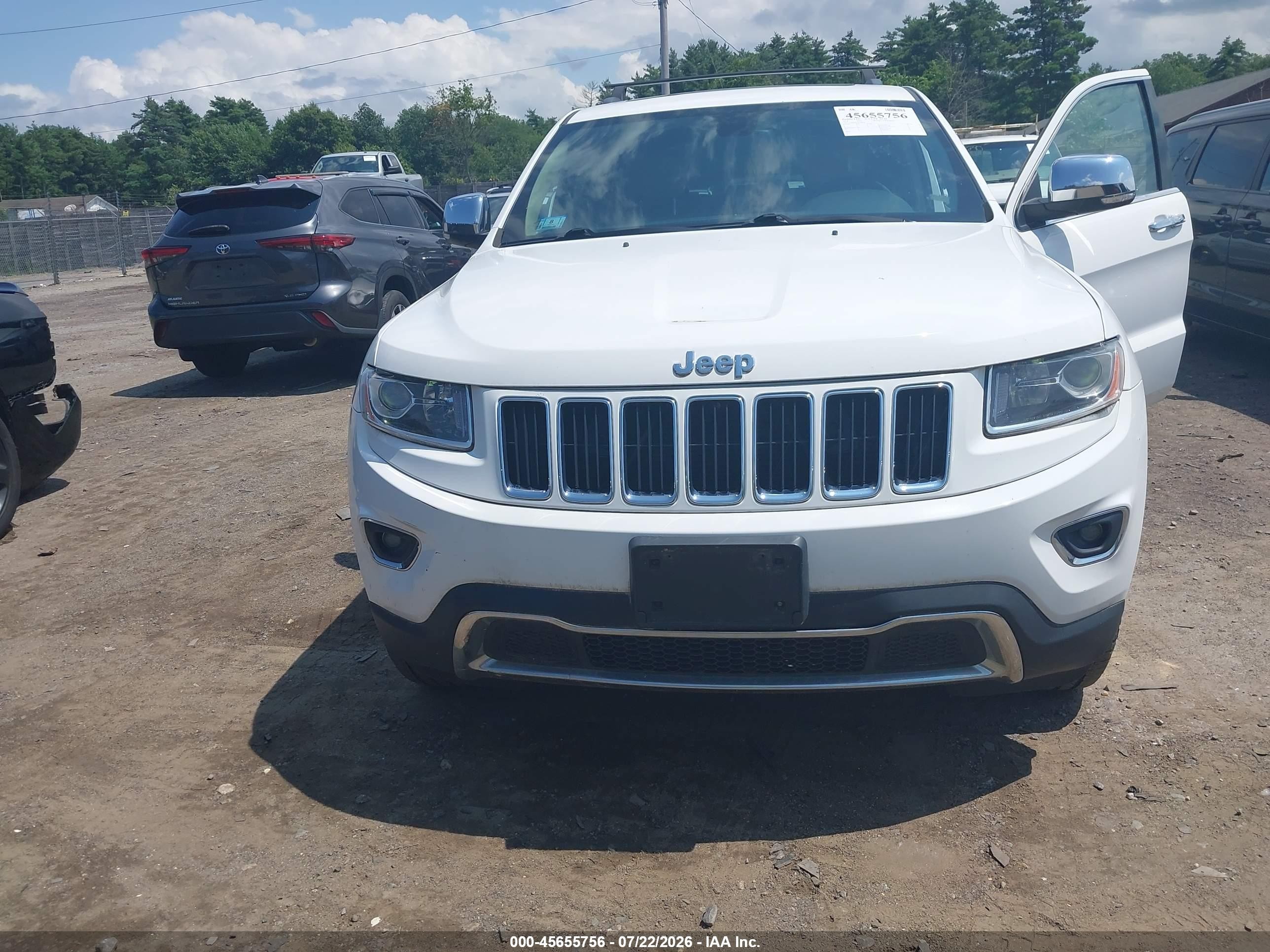 2014 Jeep Grand Cherokee Limited White vin: 1C4RJFBG7EC408230