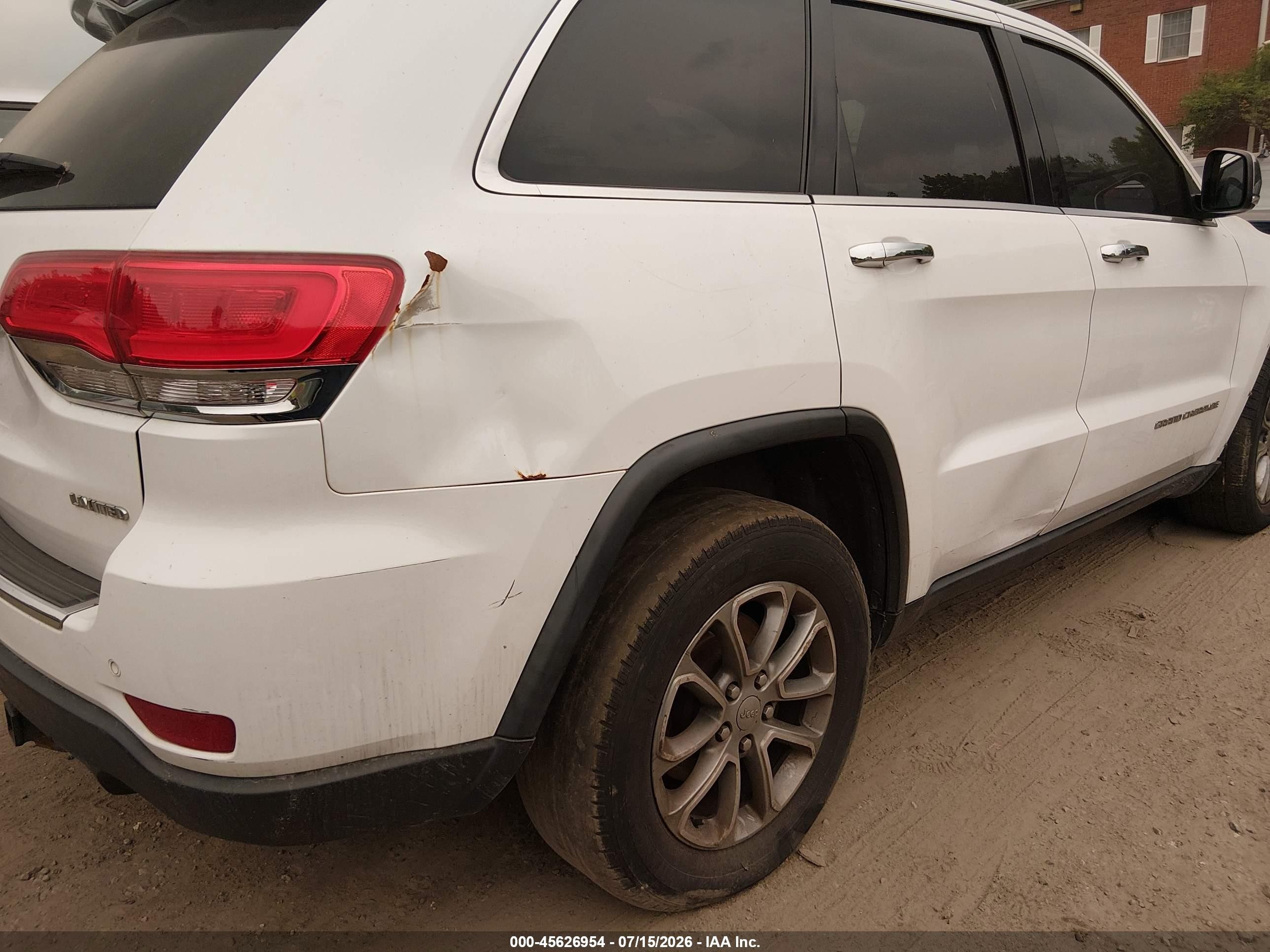 2014 Jeep Grand Cherokee Limited White vin: 1C4RJFBG7EC443897