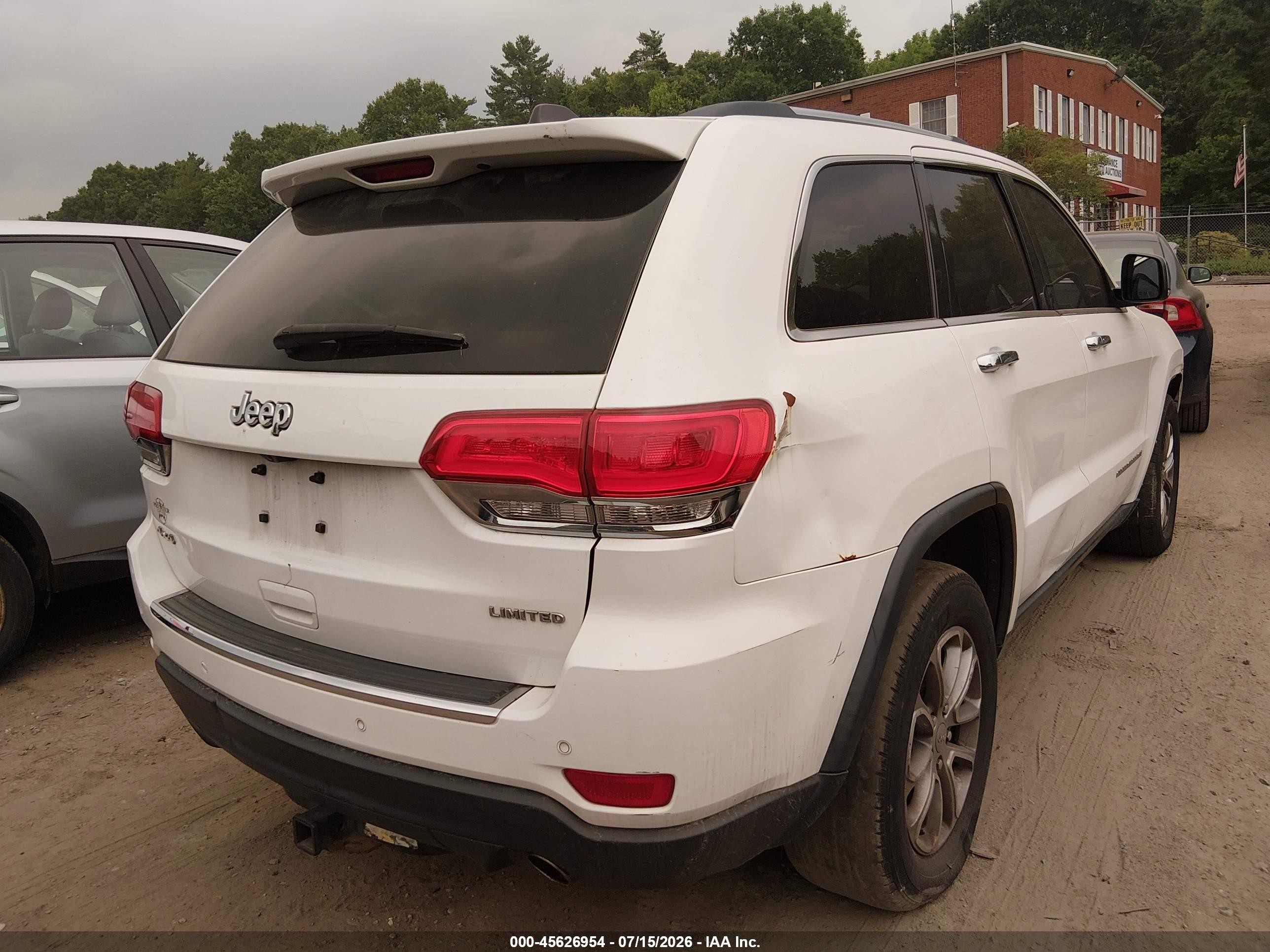 2014 Jeep Grand Cherokee Limited White vin: 1C4RJFBG7EC443897