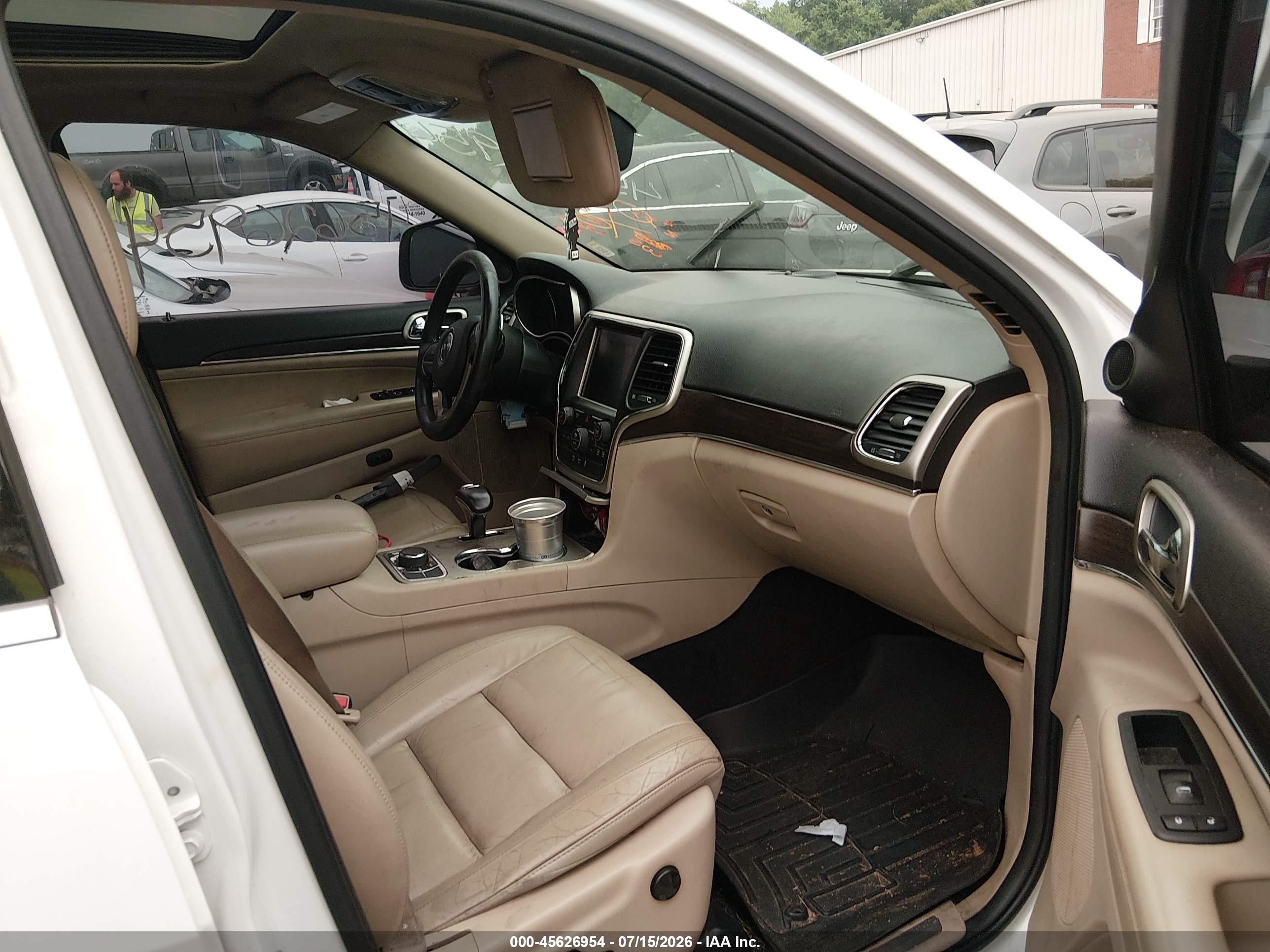 2014 Jeep Grand Cherokee Limited White vin: 1C4RJFBG7EC443897