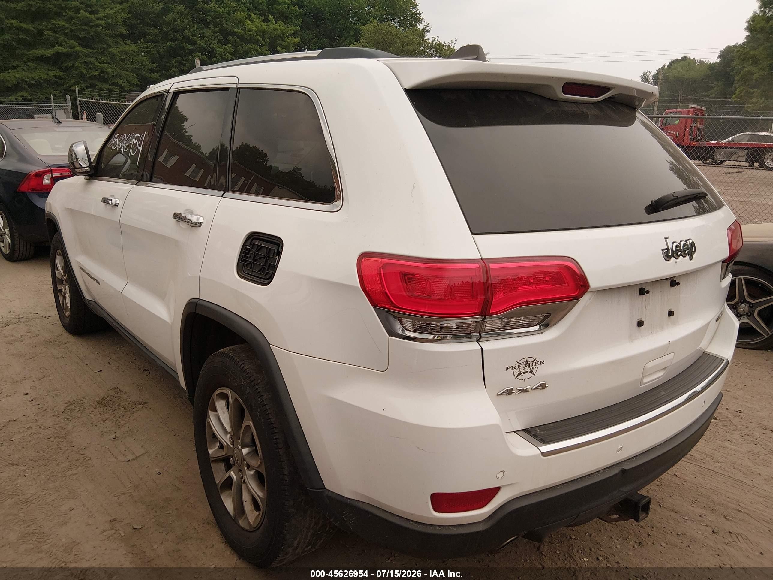 2014 Jeep Grand Cherokee Limited White vin: 1C4RJFBG7EC443897
