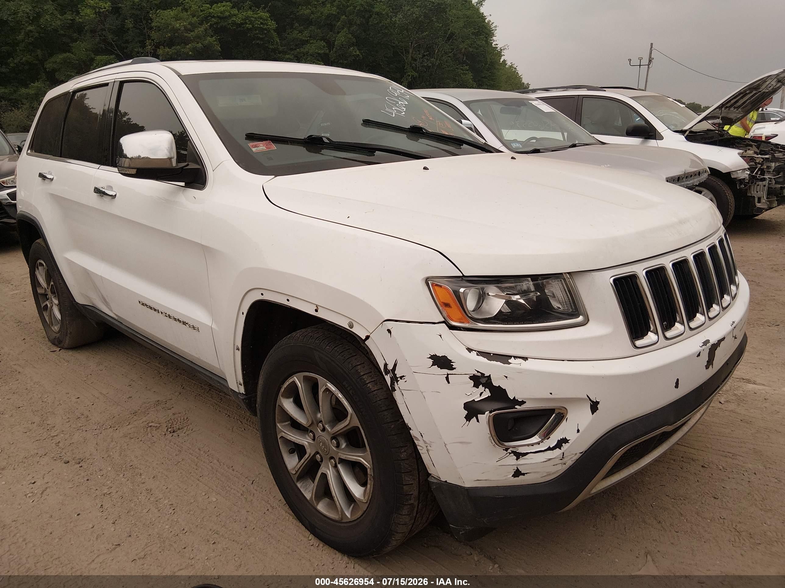 2014 Jeep Grand Cherokee Limited White vin: 1C4RJFBG7EC443897