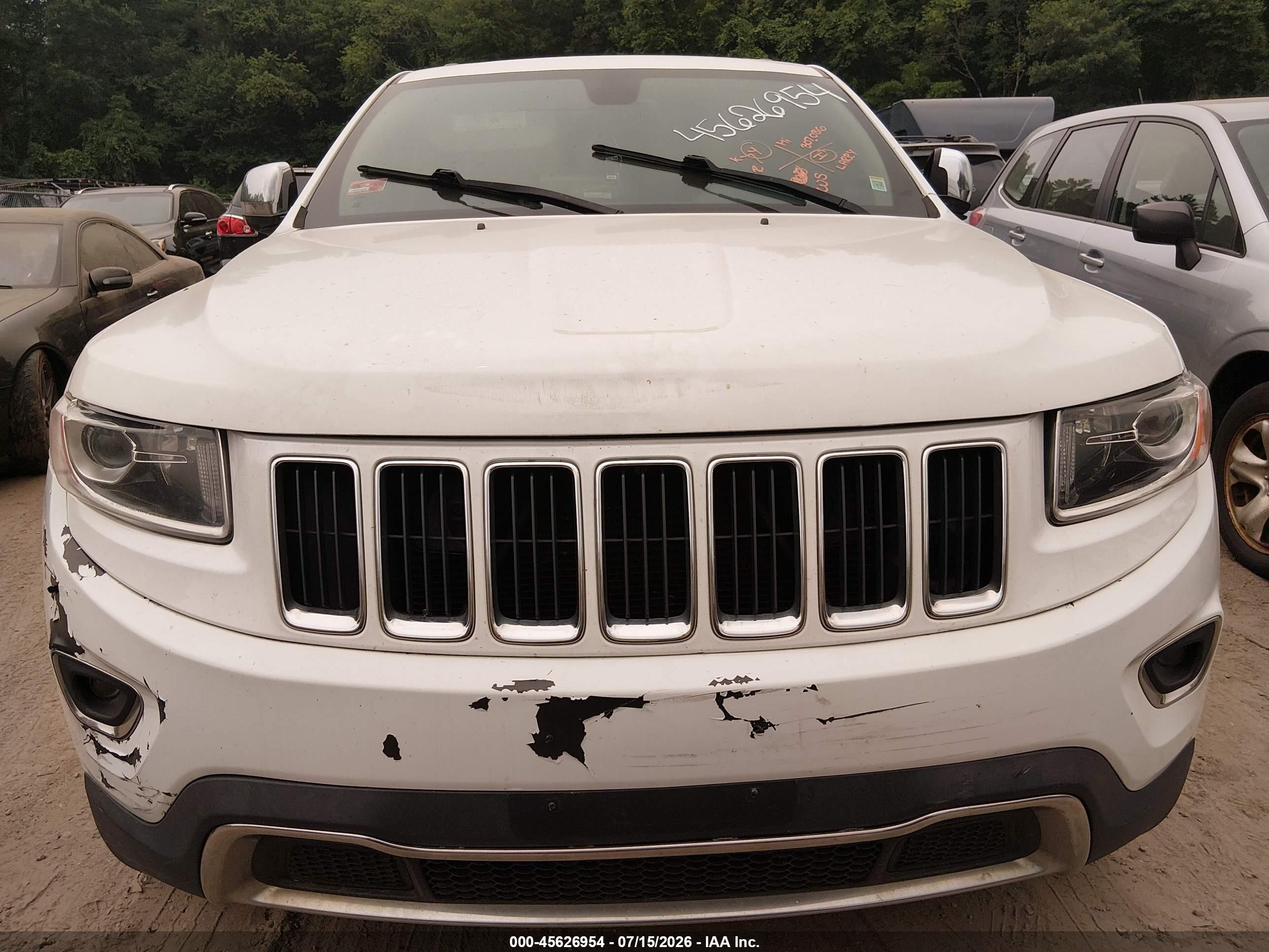 2014 Jeep Grand Cherokee Limited White vin: 1C4RJFBG7EC443897