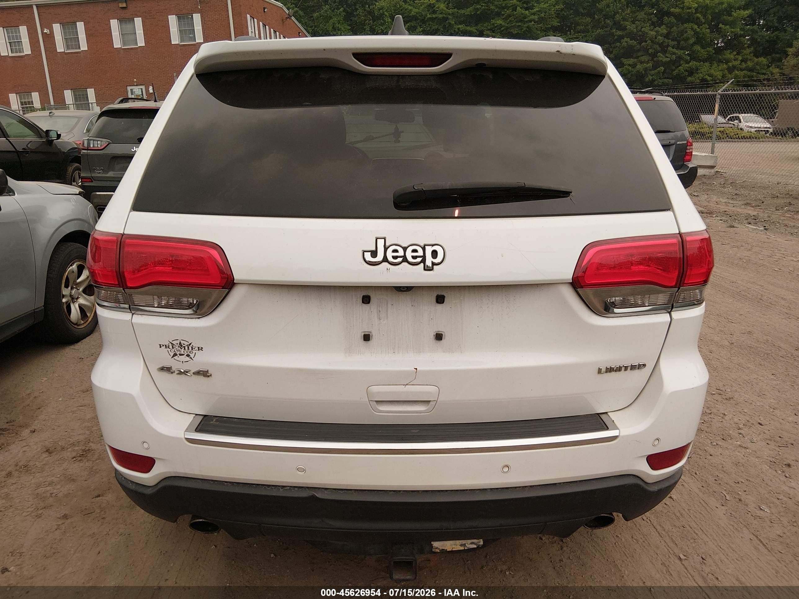 2014 Jeep Grand Cherokee Limited White vin: 1C4RJFBG7EC443897