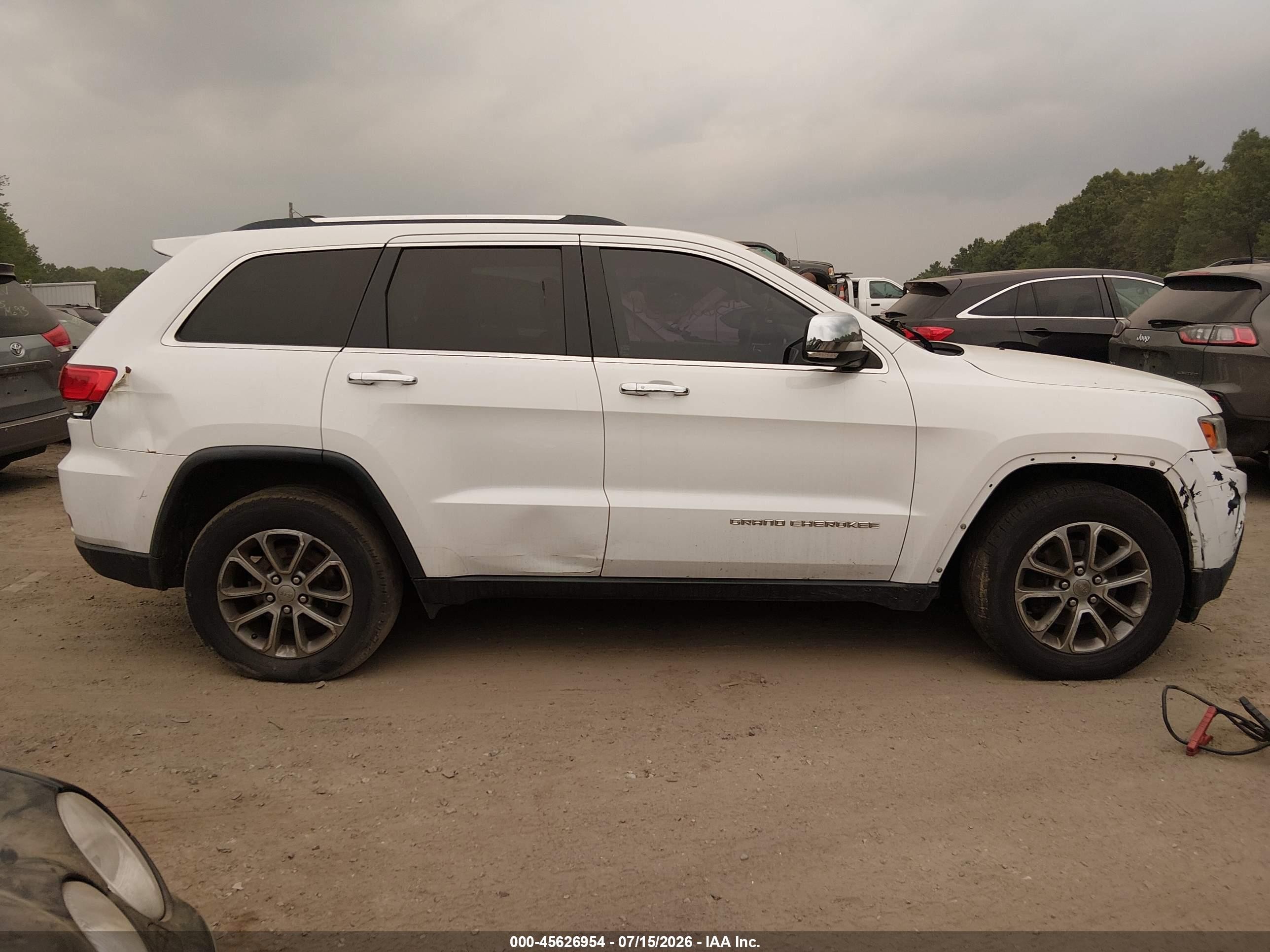 2014 Jeep Grand Cherokee Limited White vin: 1C4RJFBG7EC443897