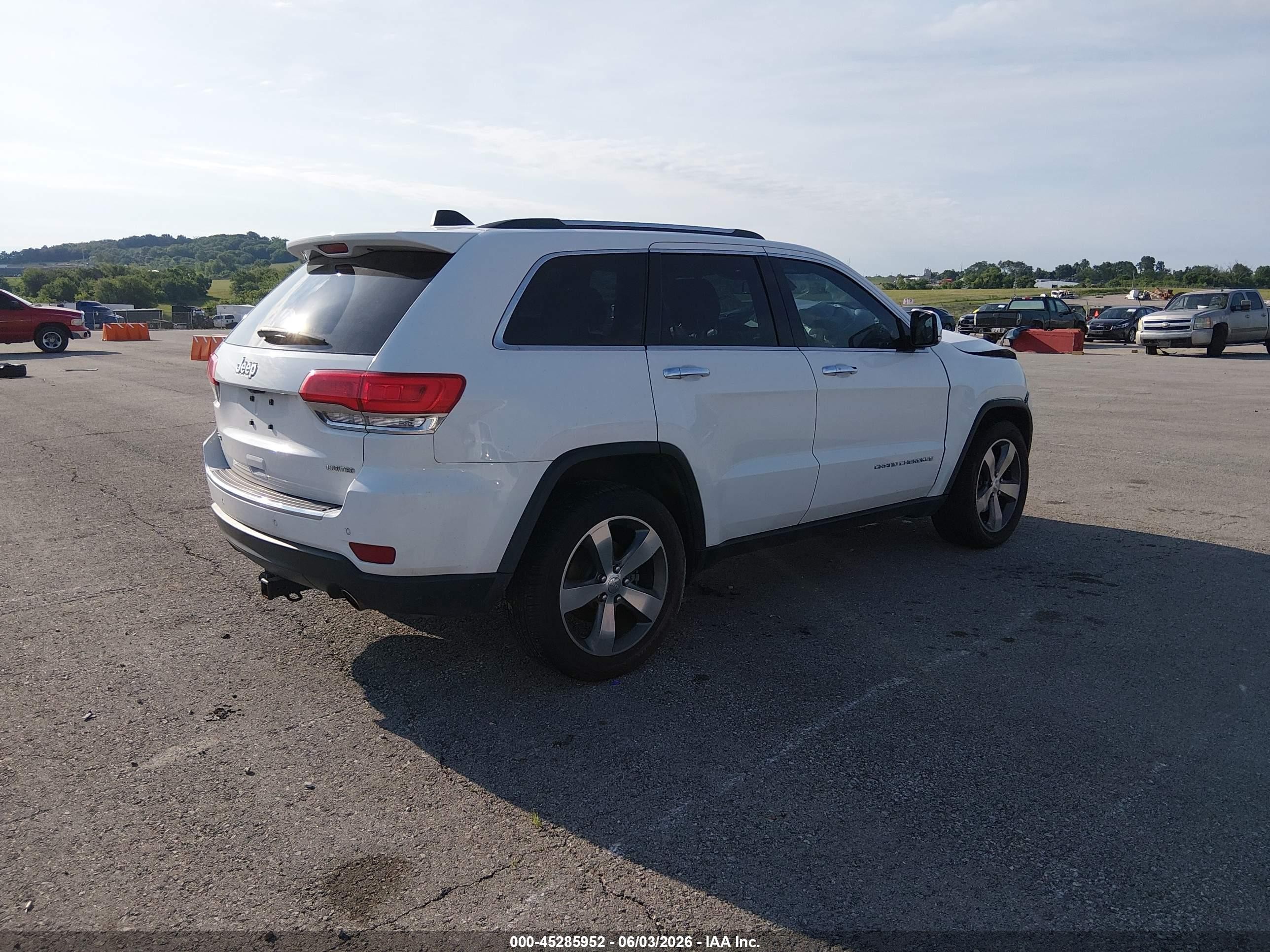 2014 Jeep Grand Cherokee Limited White vin: 1C4RJFBG7EC567216