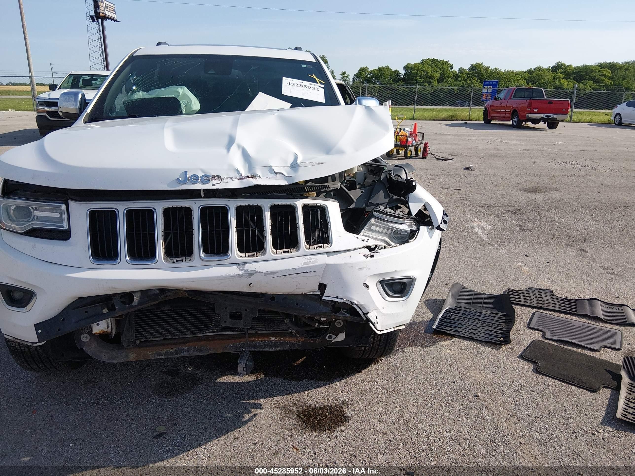 2014 Jeep Grand Cherokee Limited White vin: 1C4RJFBG7EC567216