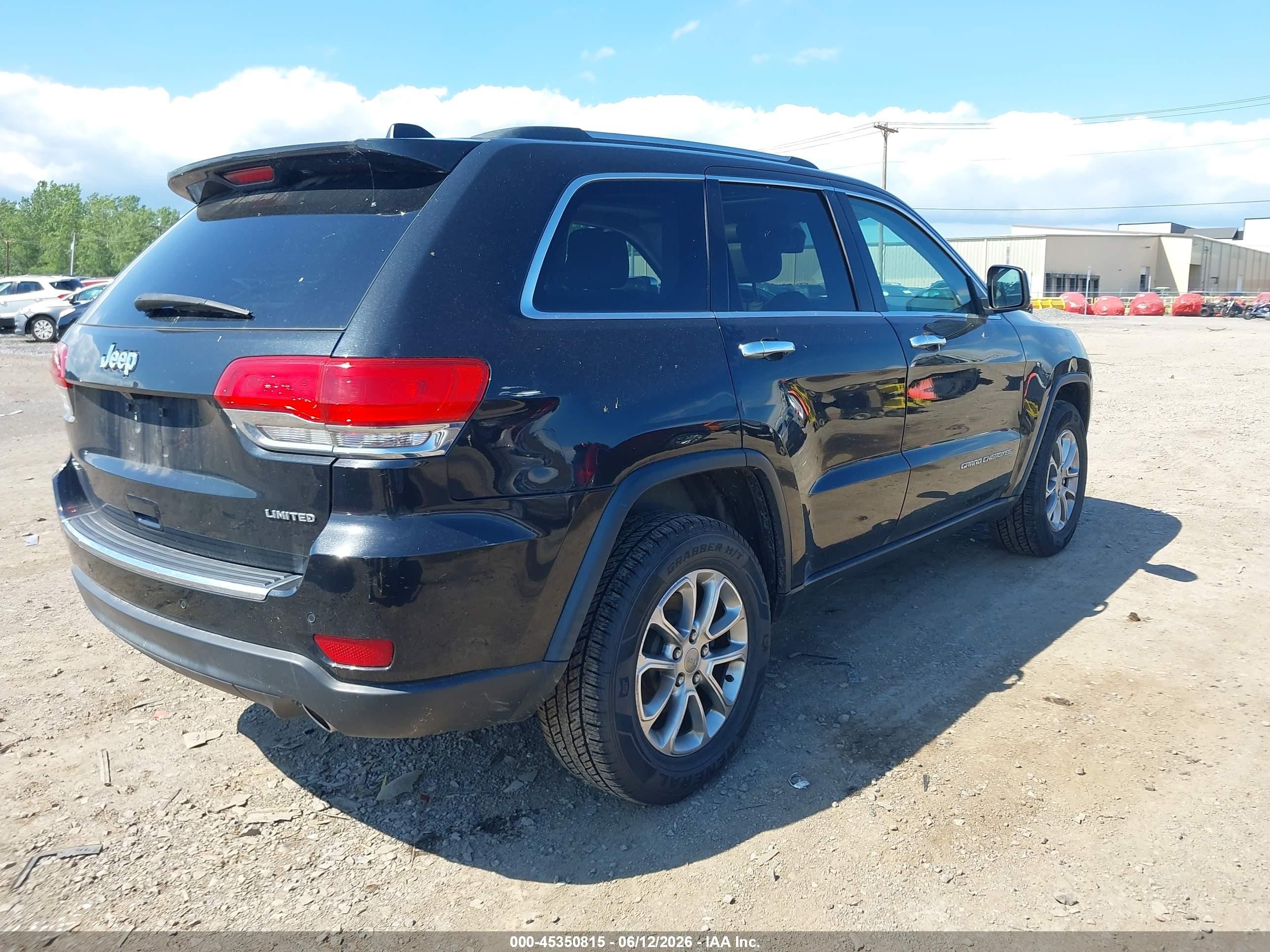 2015 Jeep Grand Cherokee Limited Black vin: 1C4RJFBG7FC168663